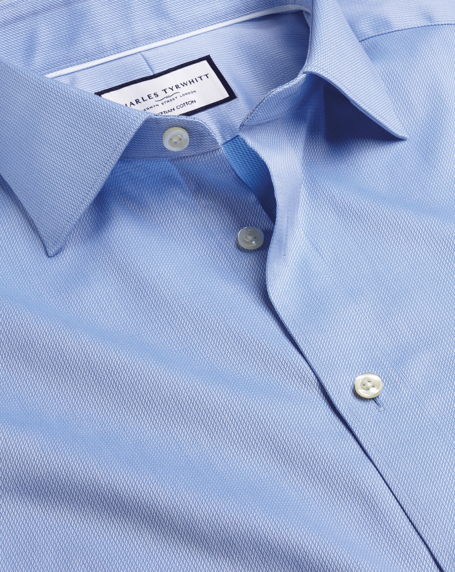 Charles Tyrwhitt Men's  Semi-cutaway Collar Egyptian Windsor Weave Dress Shirt In Blue