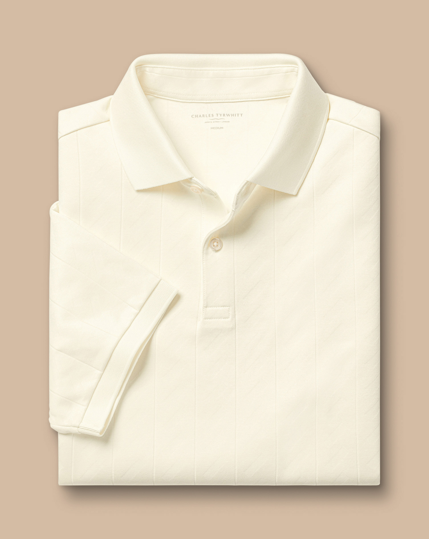 Textured Jacquard Polo - Cream