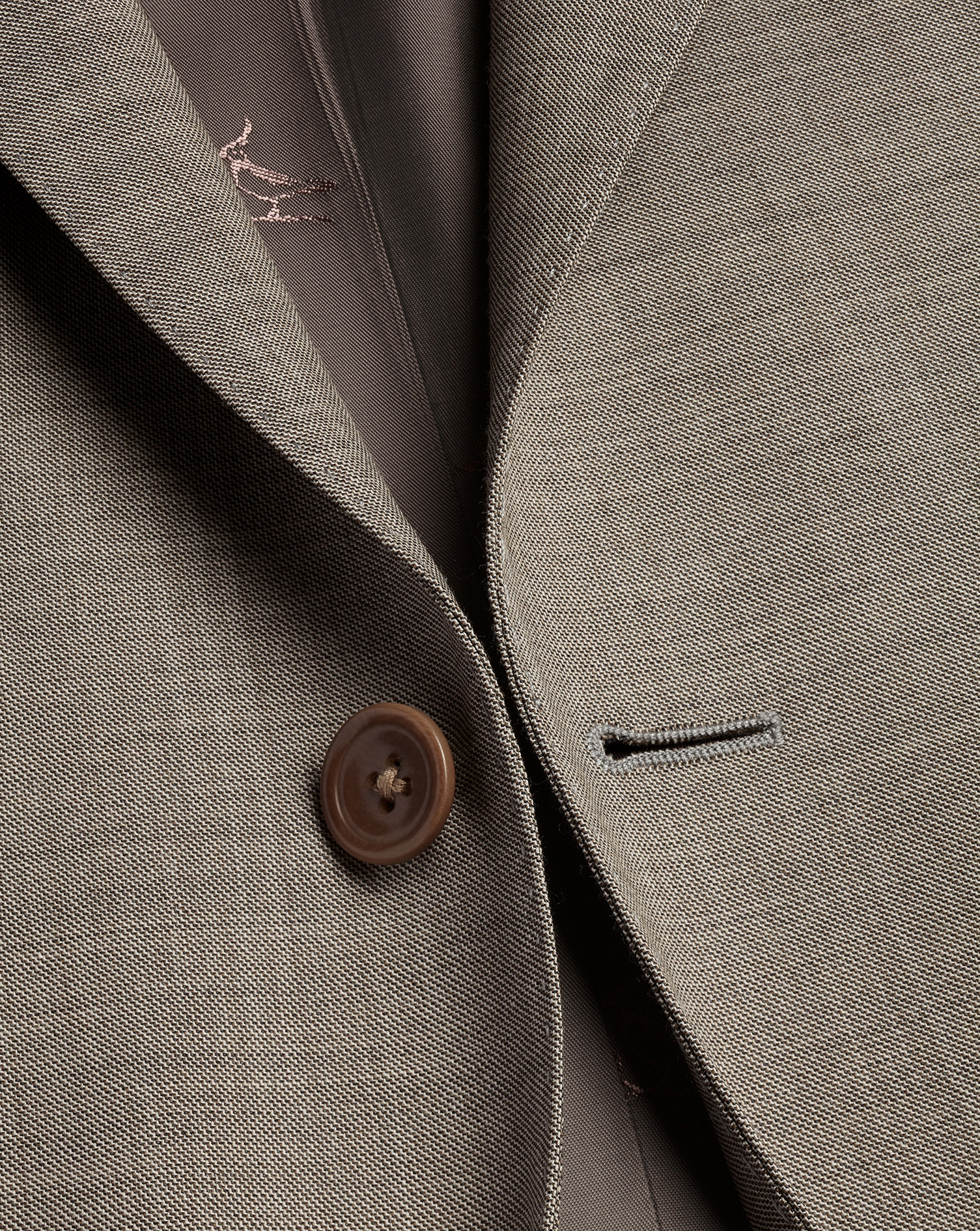 Sharkskin Suit Jacket - Taupe