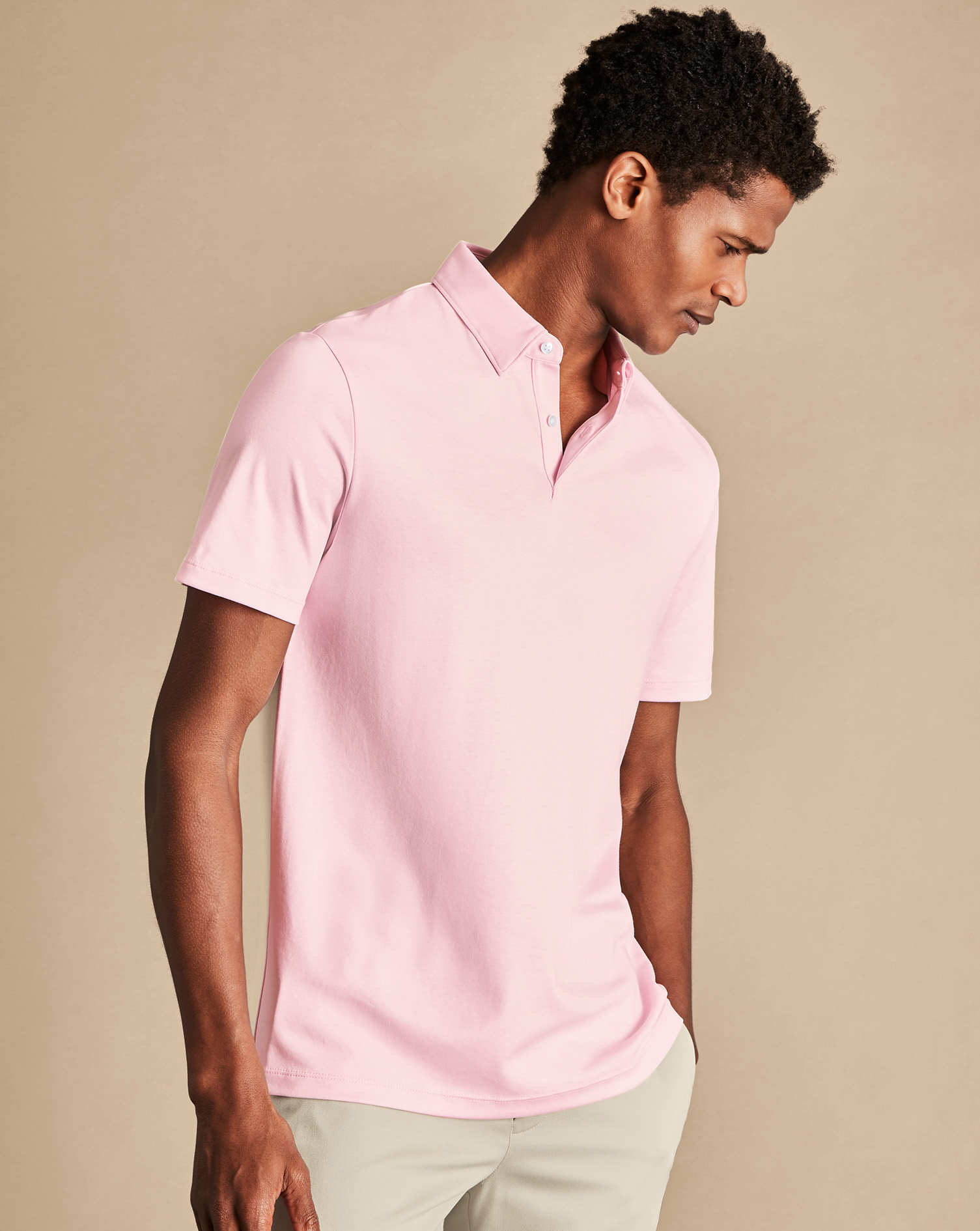 Smart Jersey Polo - Light Pink