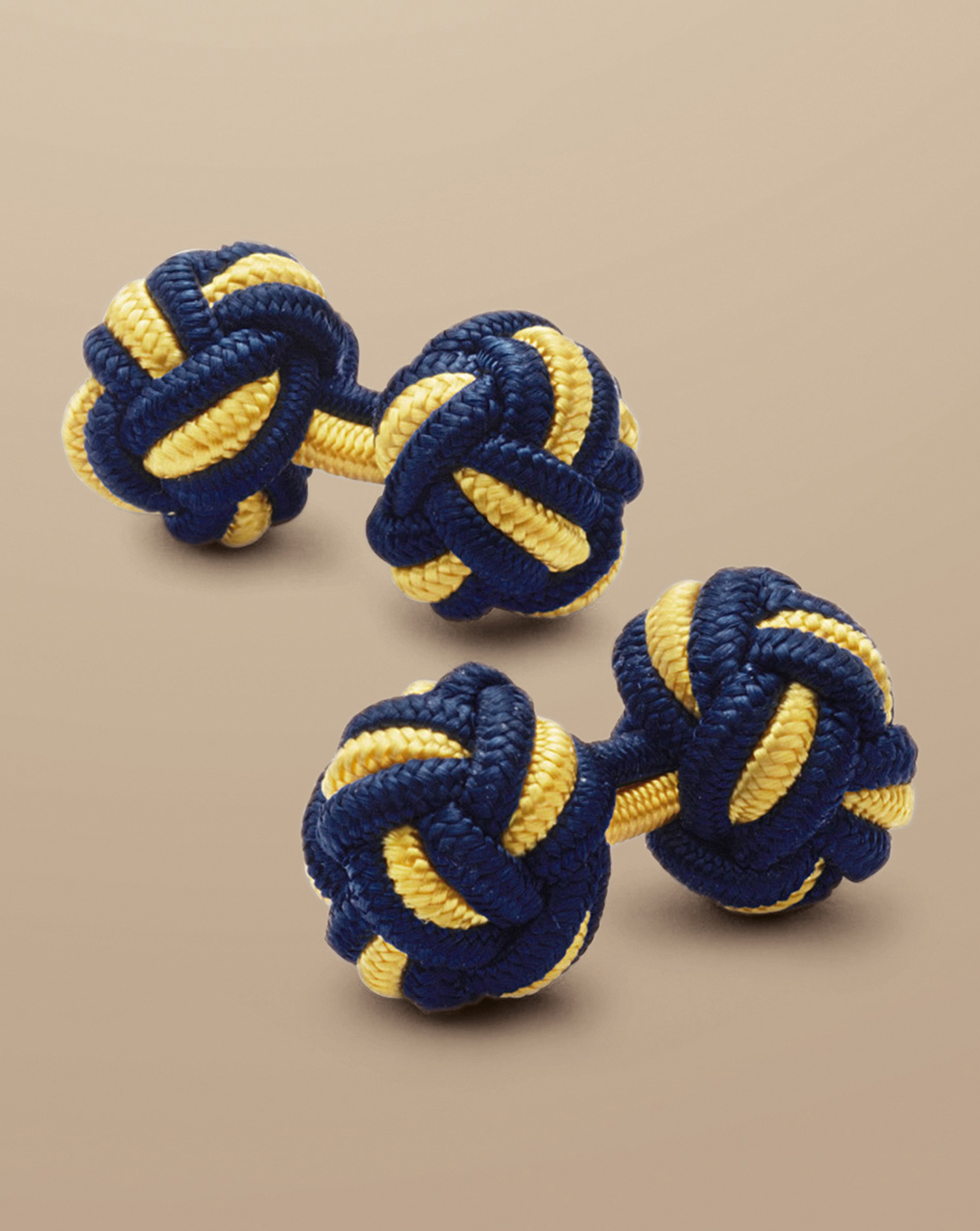 Knot Cufflinks - Indigo Blue & Sunflower