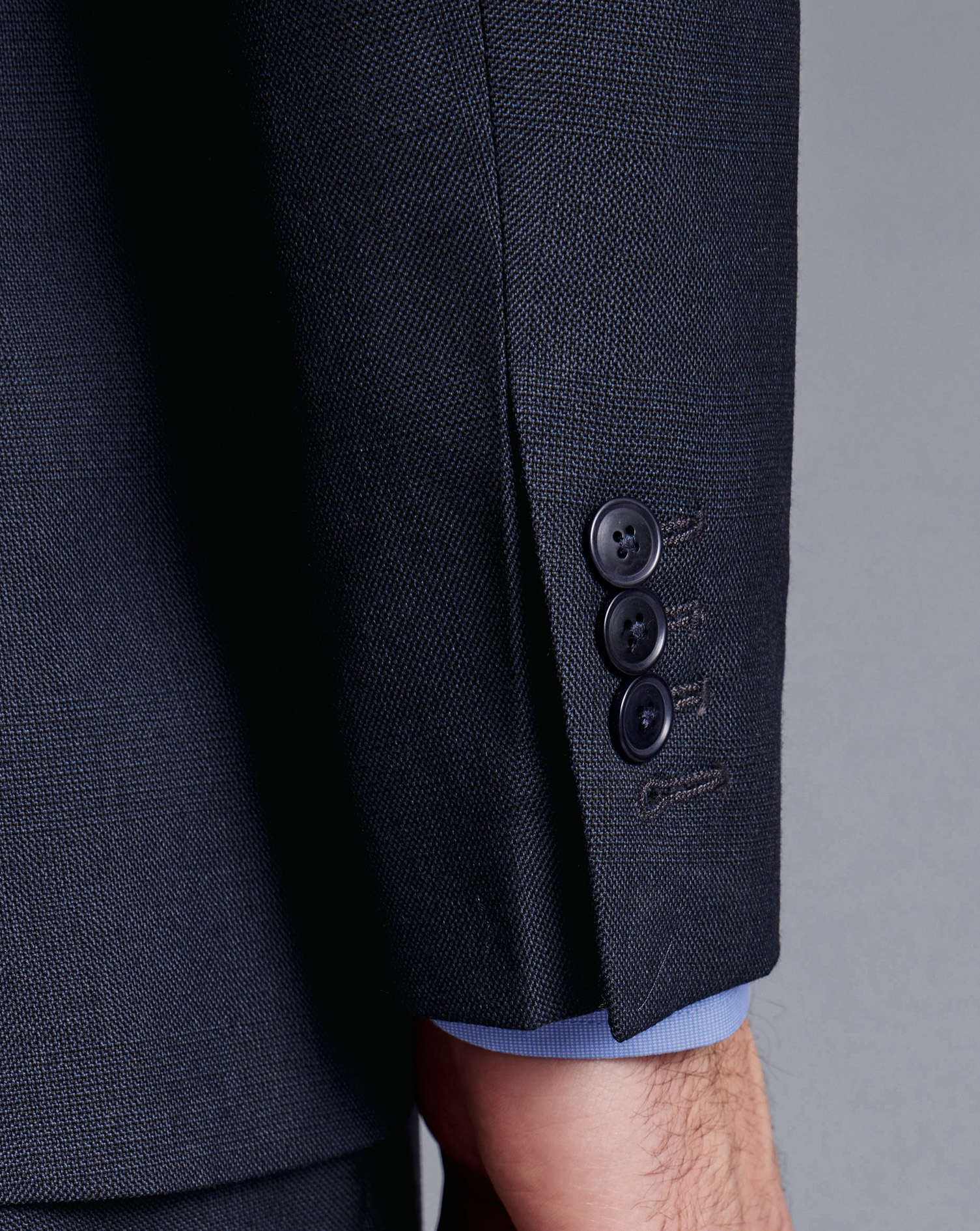 British Luxury Check Suit Jacket - Navy