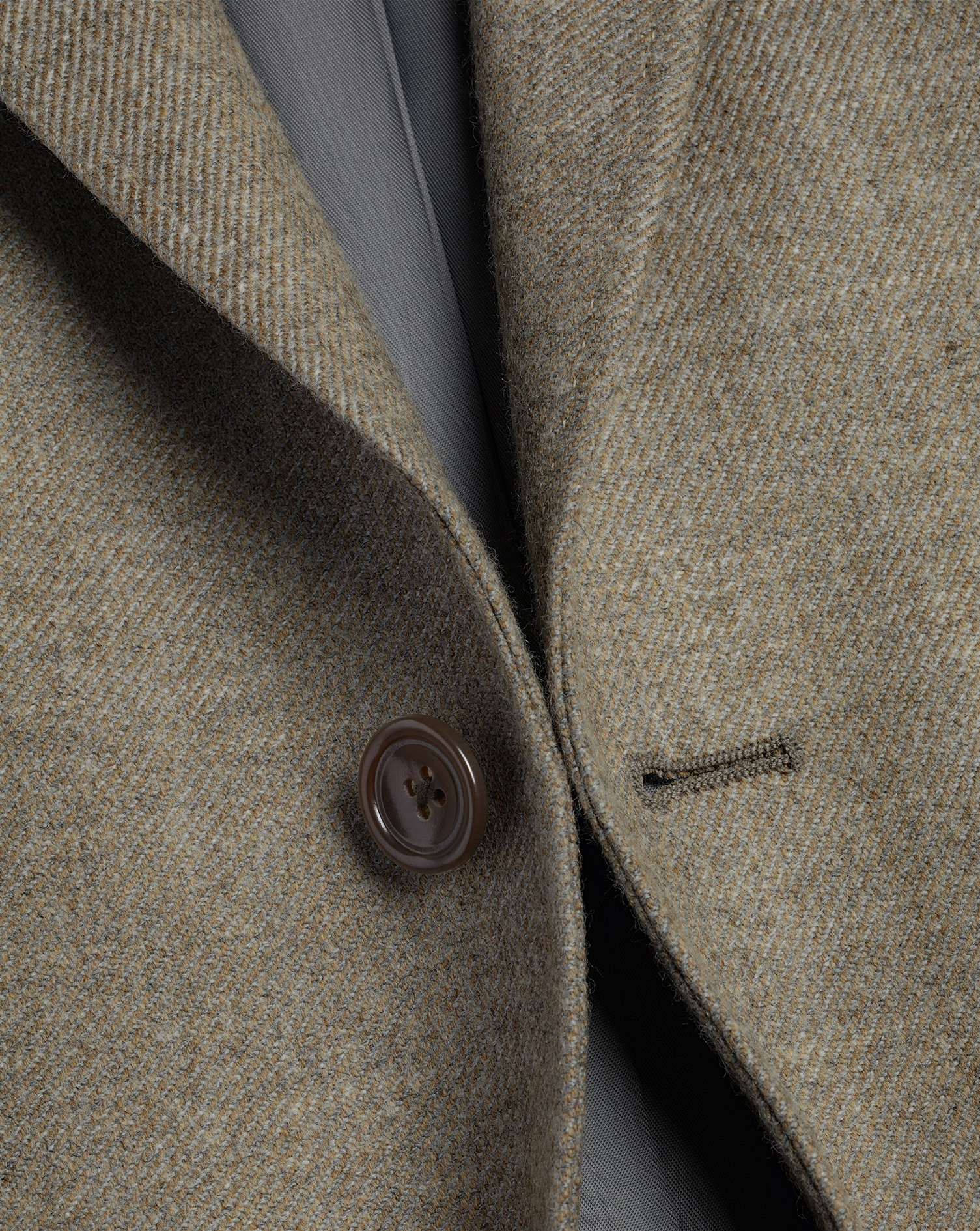 Wool Texture Twill Jacket - Stone