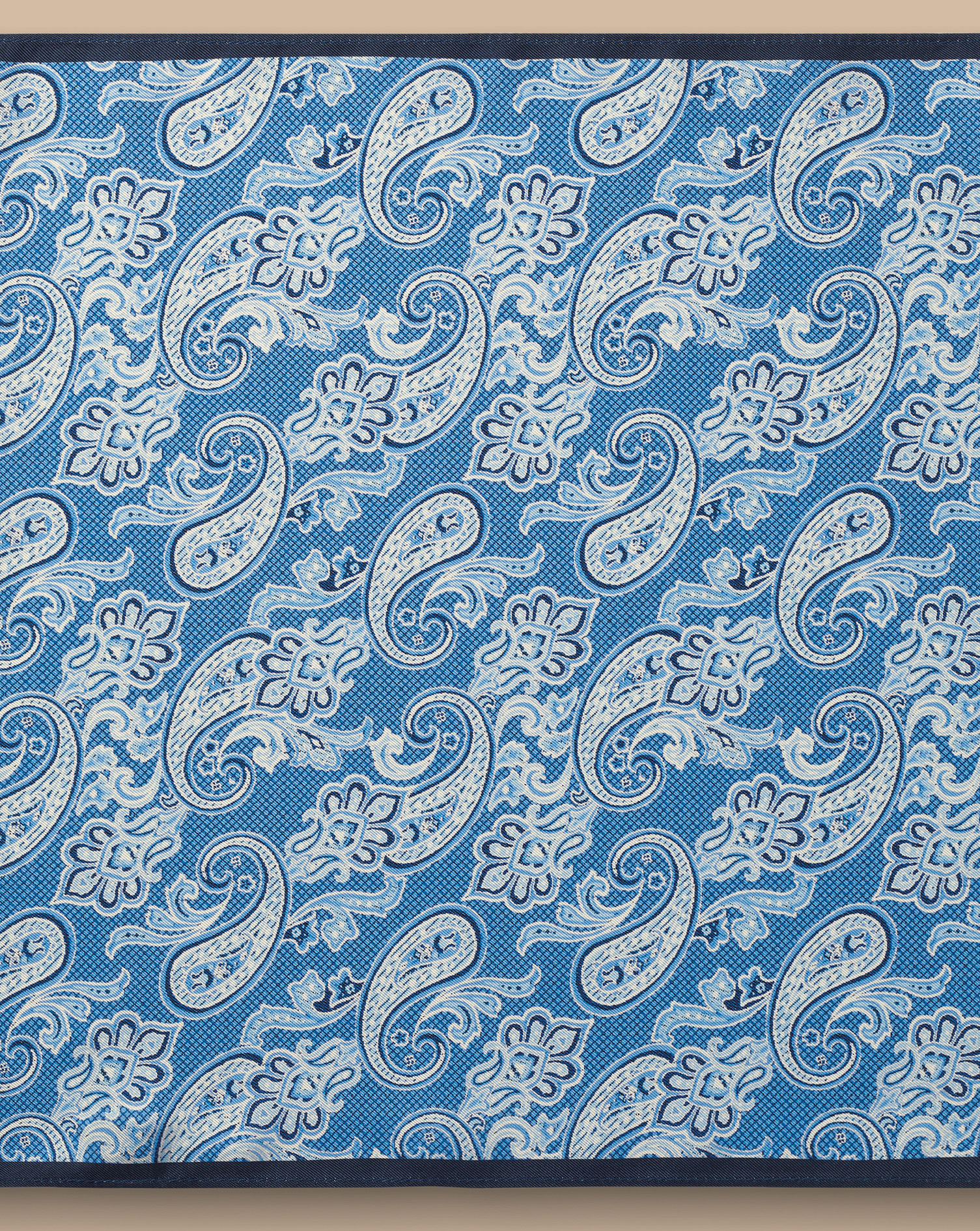 Paisley Silk Pocket Square - Ocean Blue