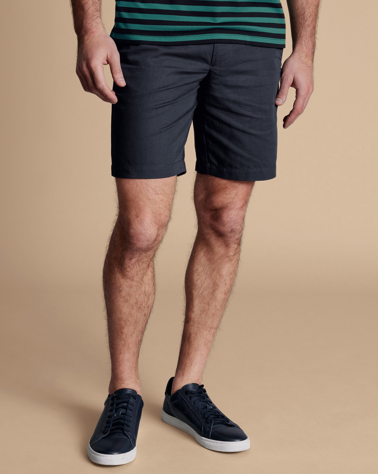 Cotton Linen Shorts - Ink Blue