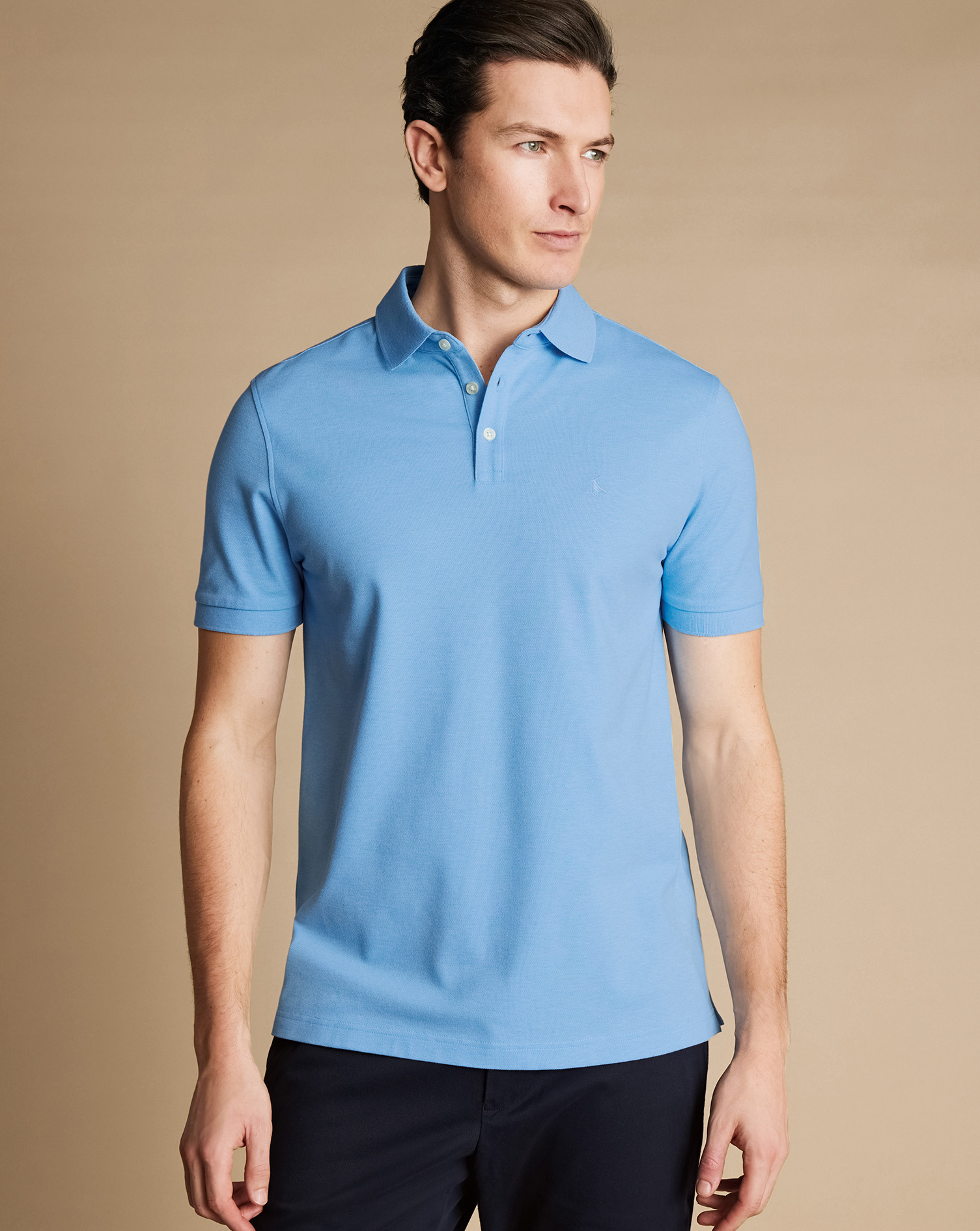 sky polo shirt