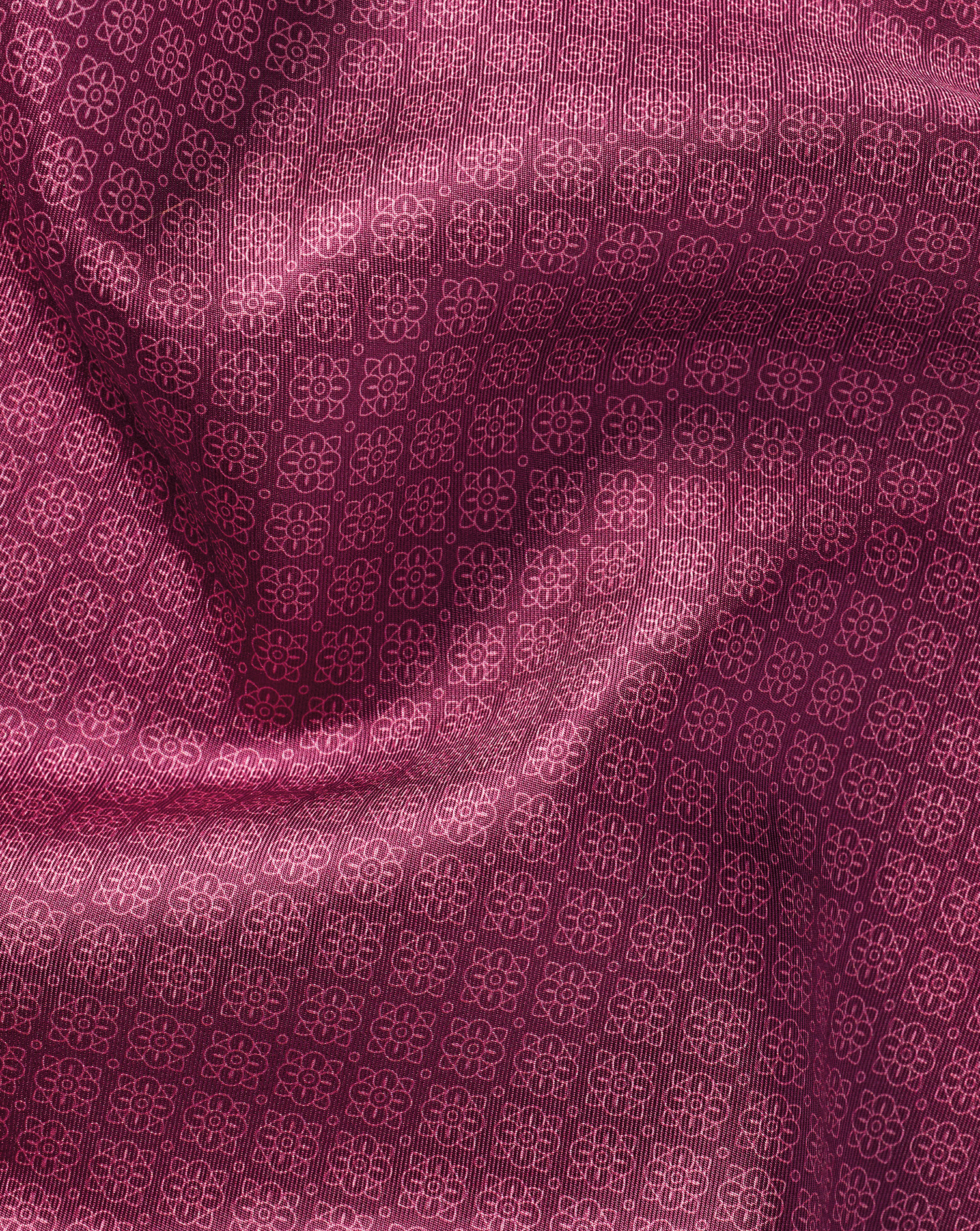 Floral Medallion Silk Pocket Square - Raspberry Pink