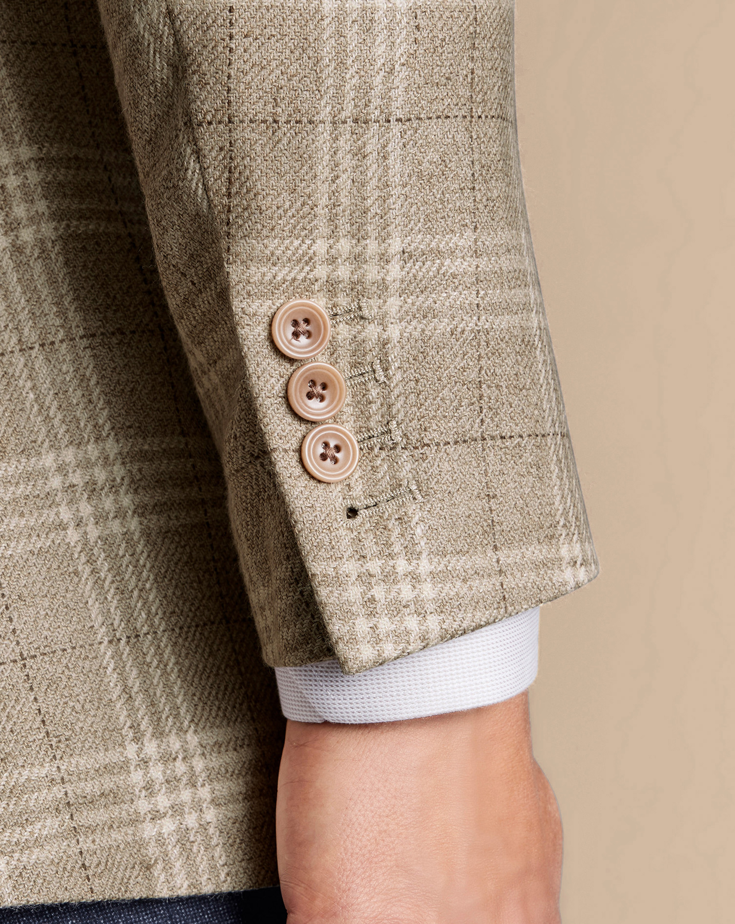 British Luxury Check Jacket  - Oatmeal