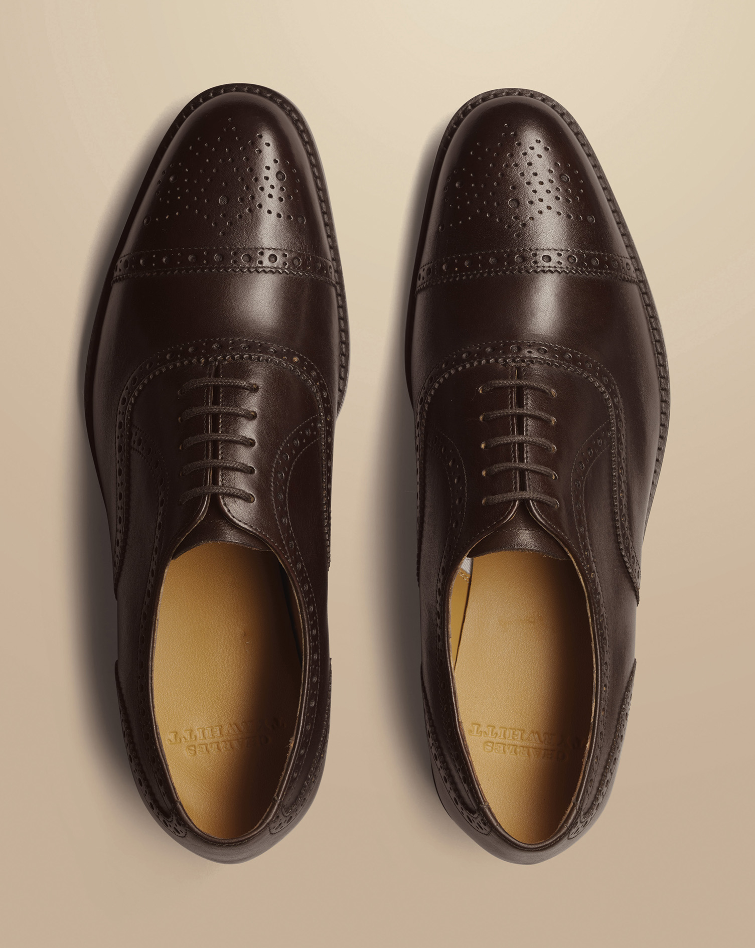 Leather Oxford Brogue Shoe - Dark Chocolate