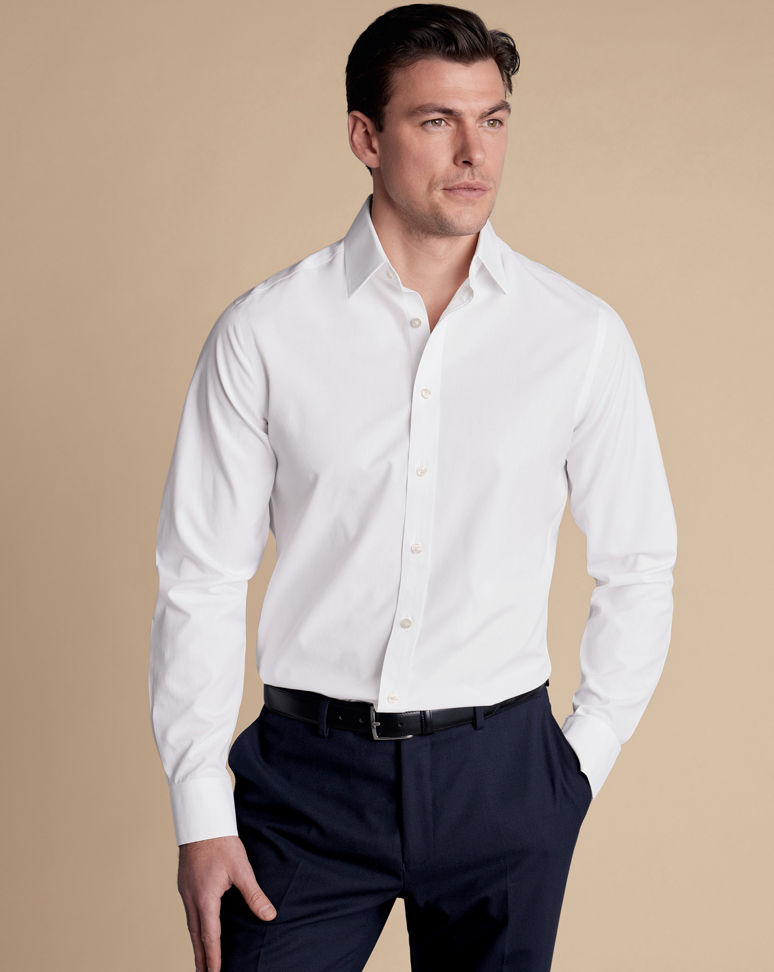 Non-Iron Poplin Shirt - White