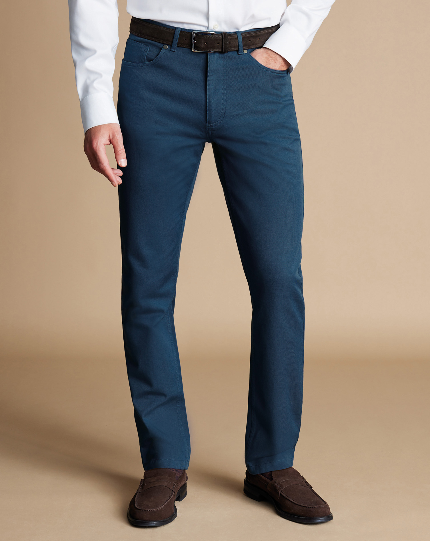 Twill 5 Pocket Jeans - Petrol Blue