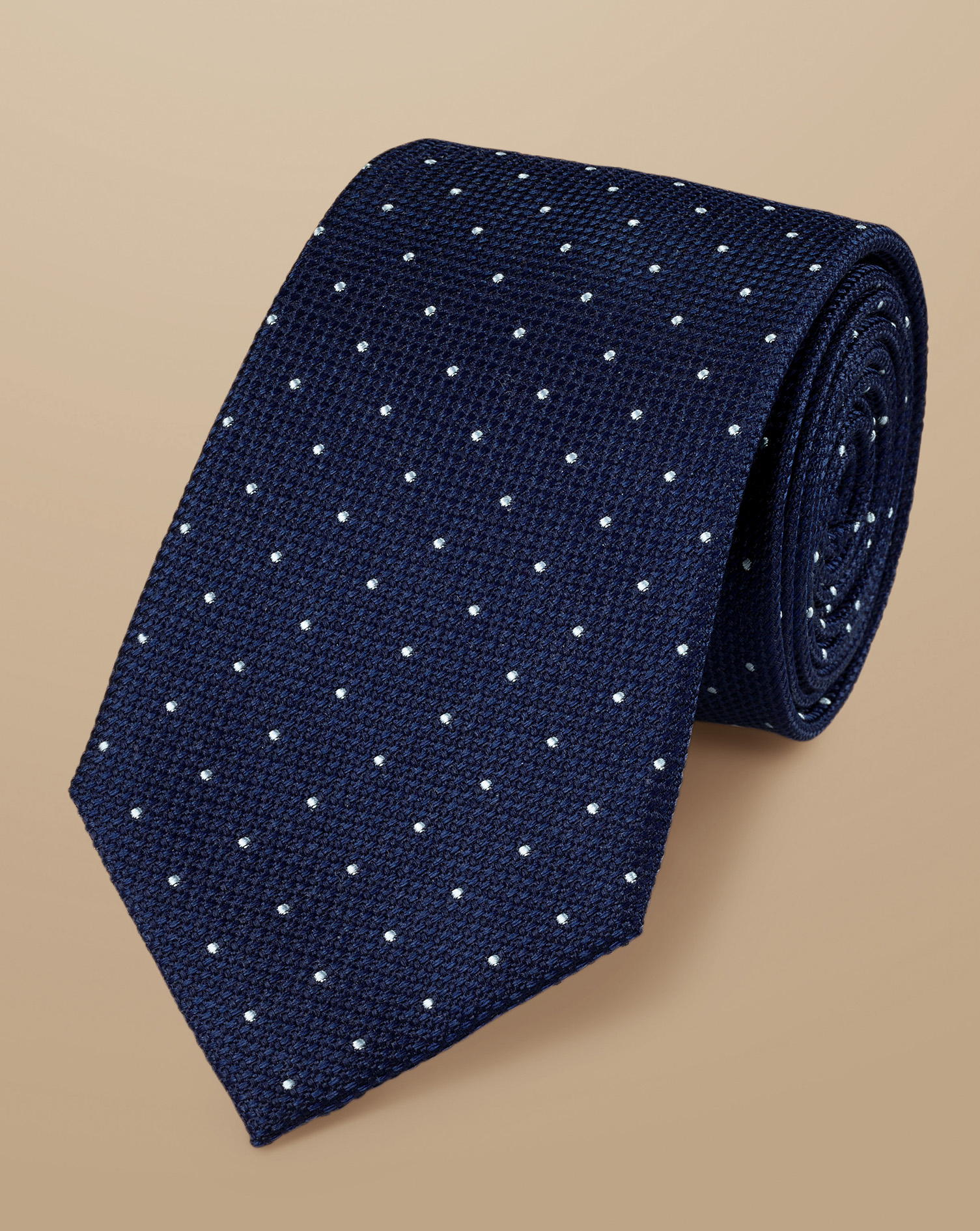 Spot Silk Tie - Petrol & Light Blue