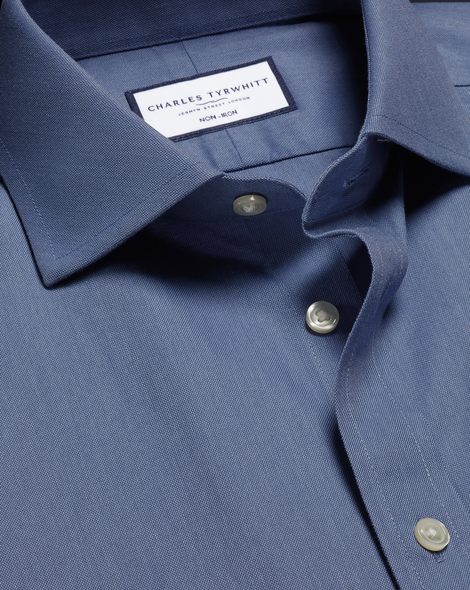 Non-Iron Twill Shirt - Indigo Blue