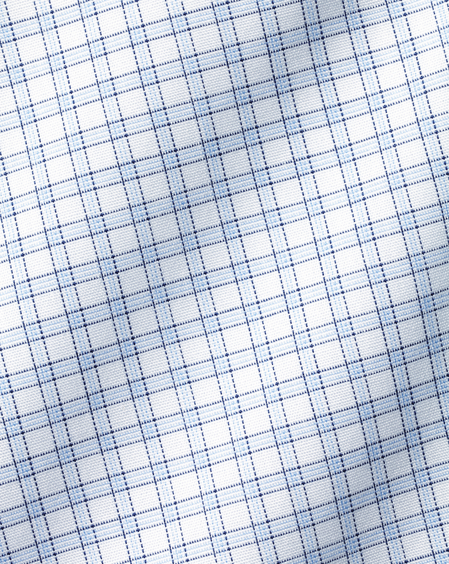 Non-Iron Poplin Fine Check Shirt - Sky Blue