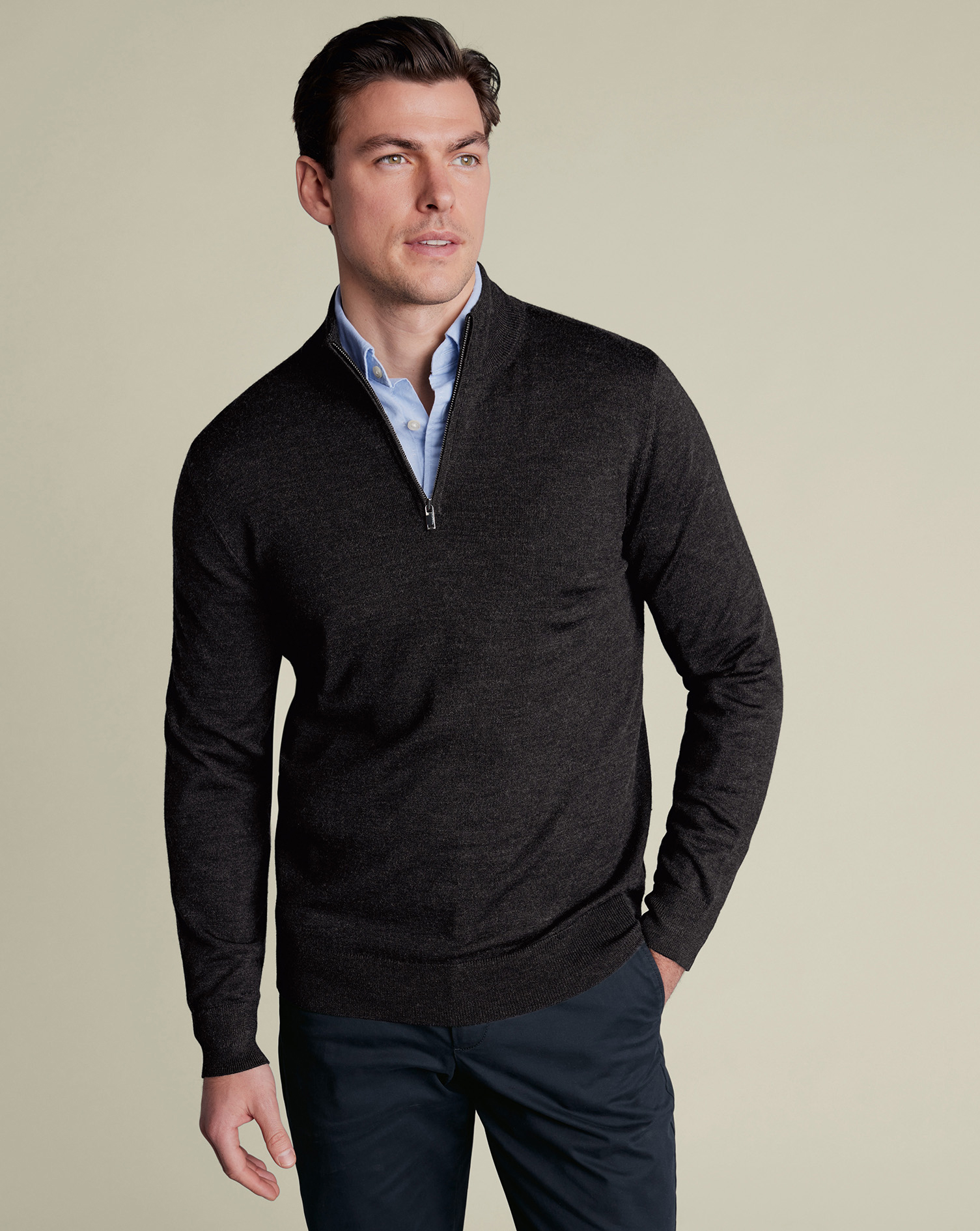 Charles Tyrwhitt Troyer aus Merino - Anthrazit