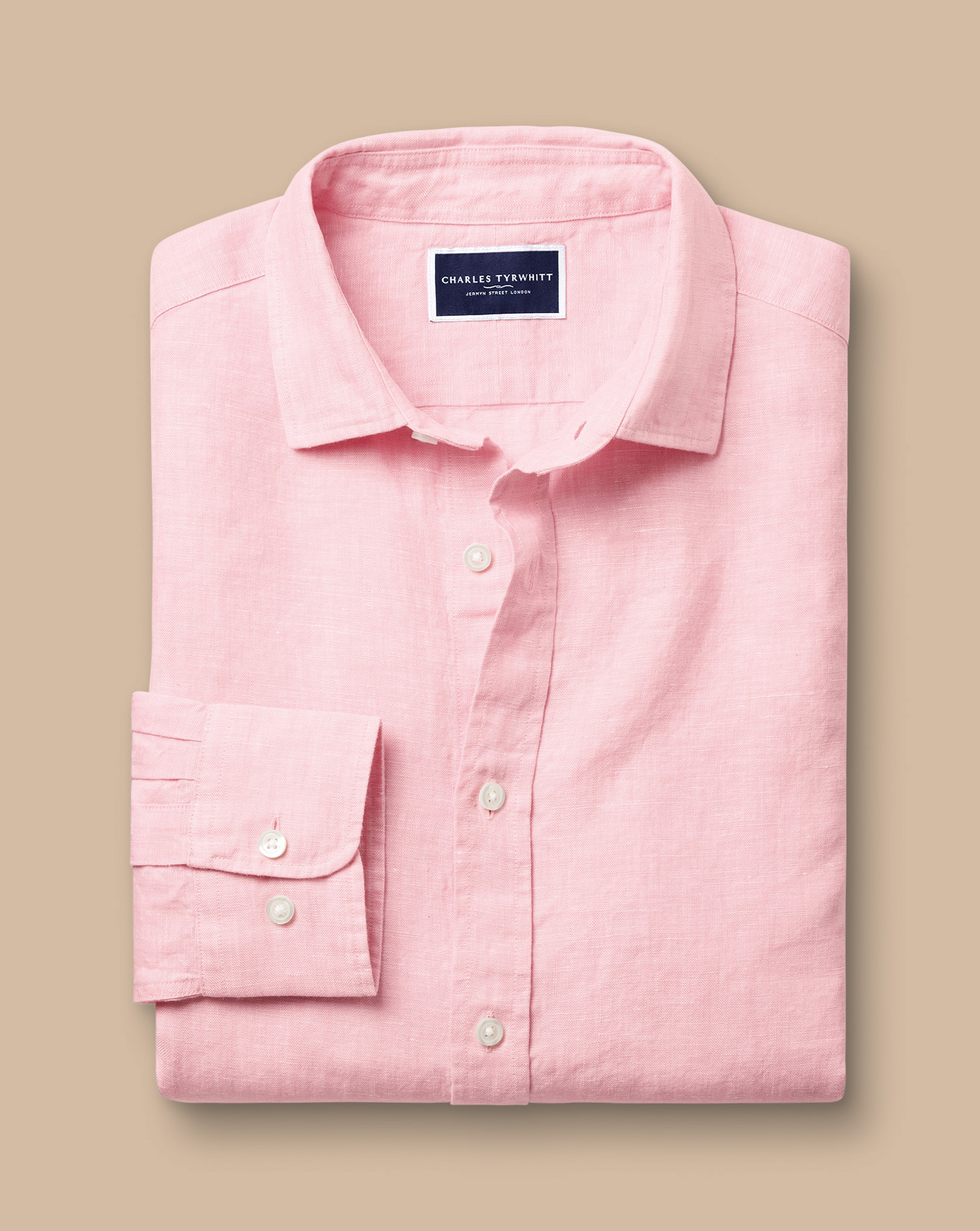 Pure Linen Shirt - Pink