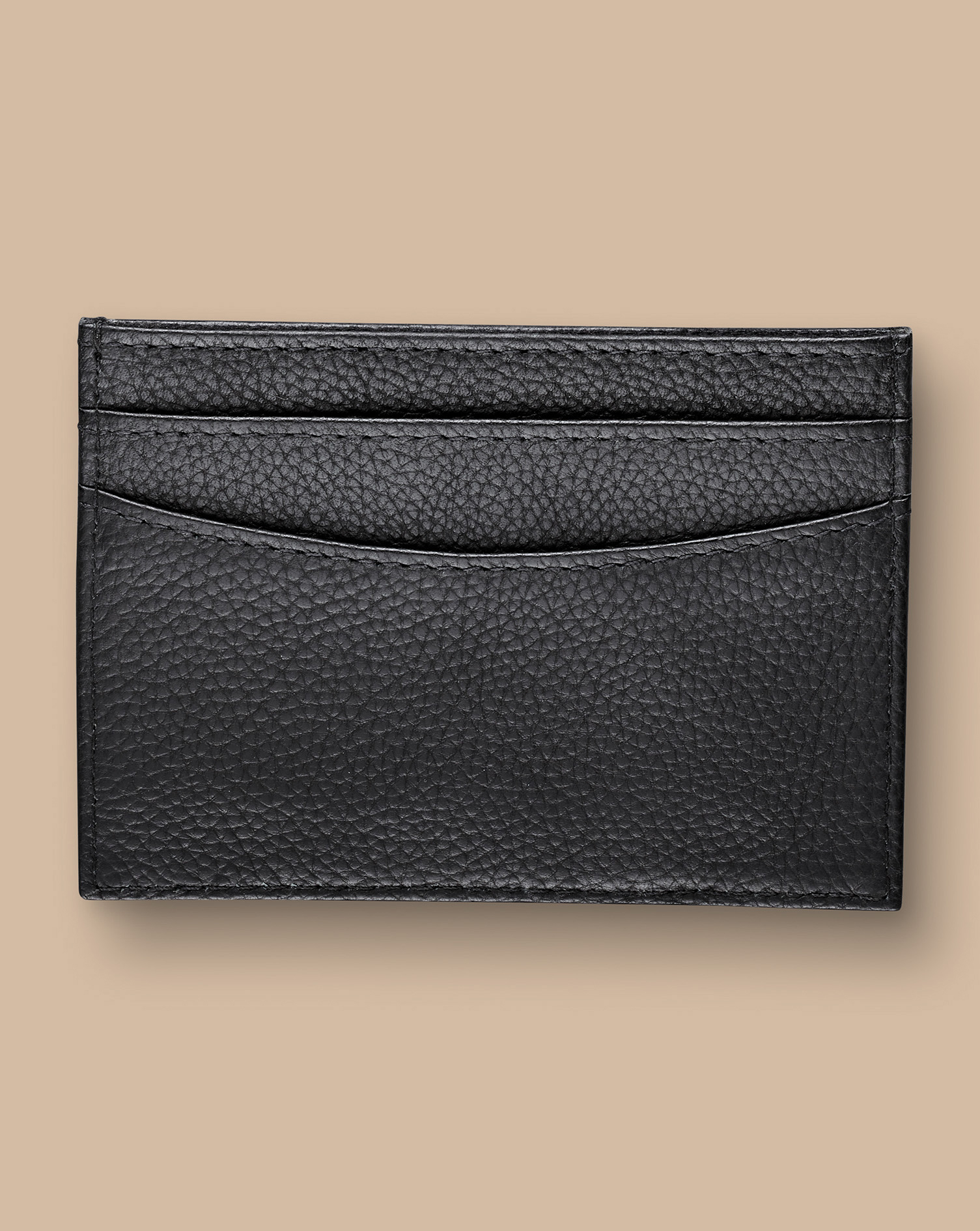 Grain Leather Cardholder - Black