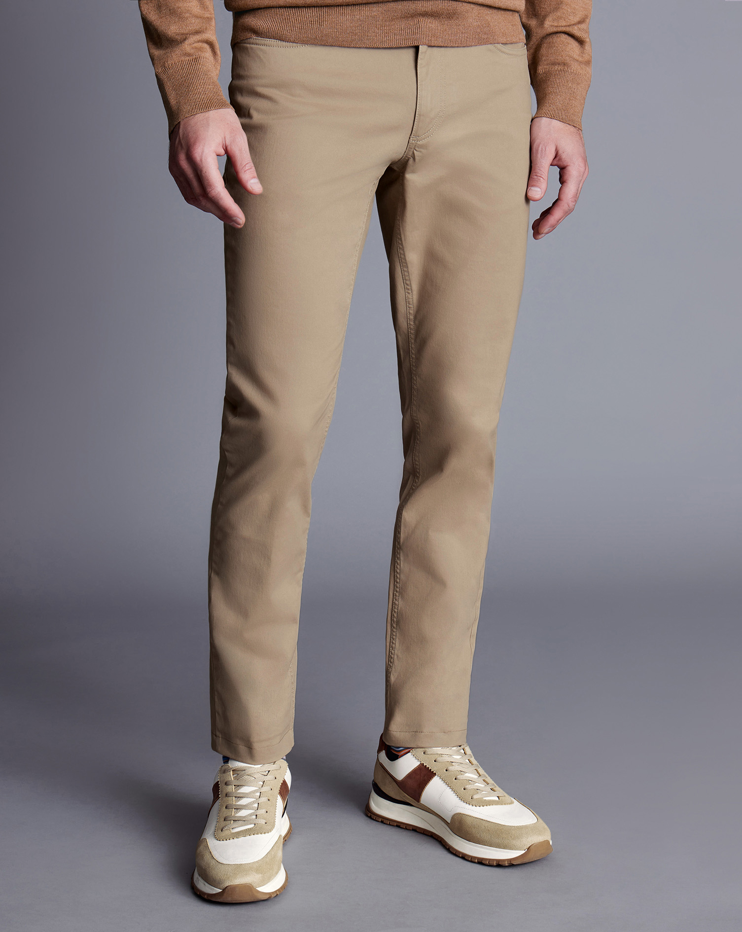 Twill 5 Pocket Jeans - Oatmeal