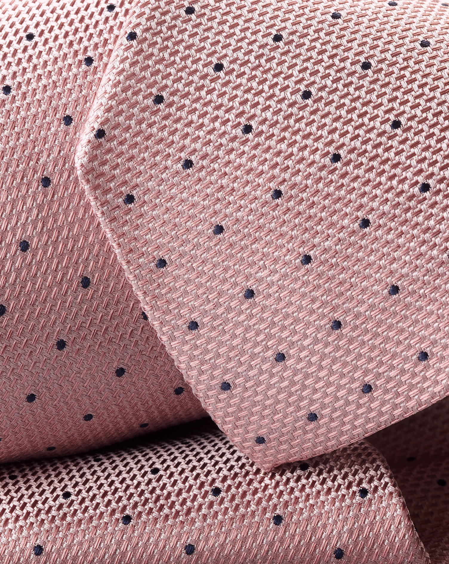 Spot Silk Tie - Pink & Navy