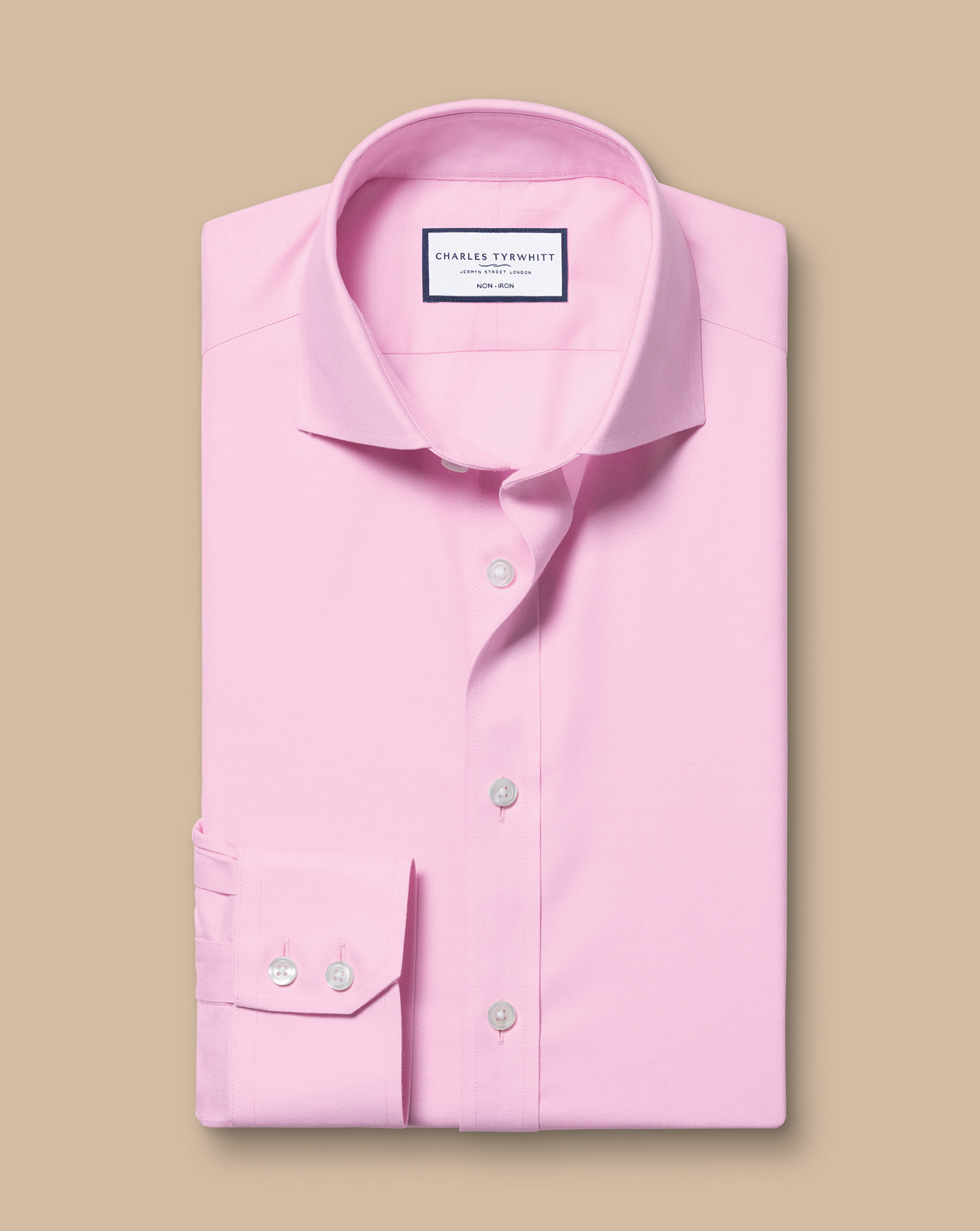 Cutaway Collar Non-Iron Twill Shirt - Pink