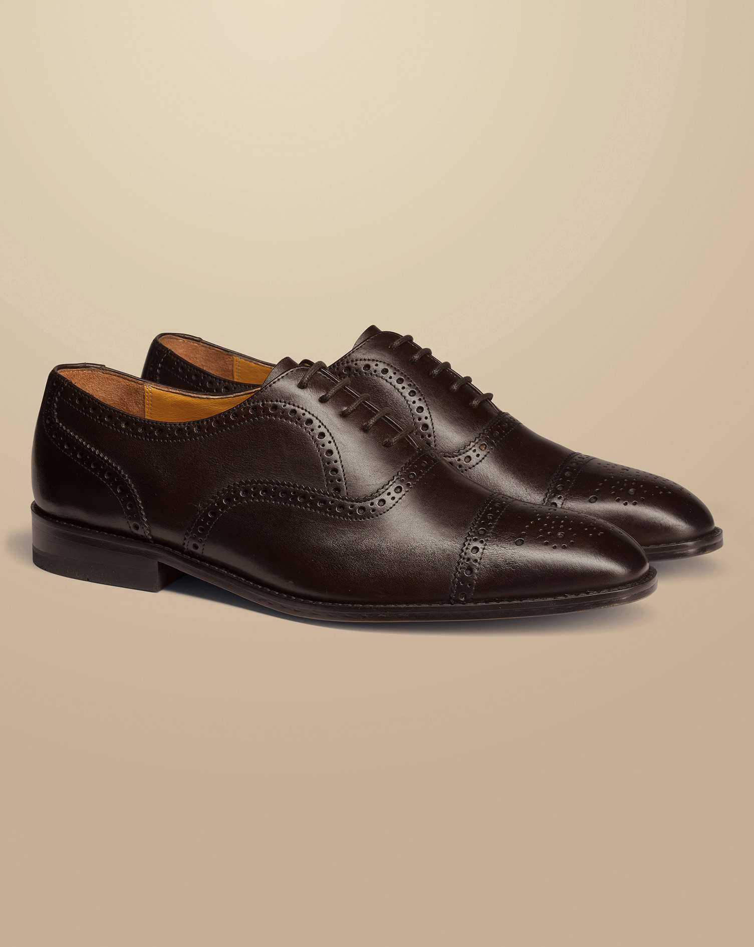 Leather Oxford Brogue Shoe - Dark Chocolate