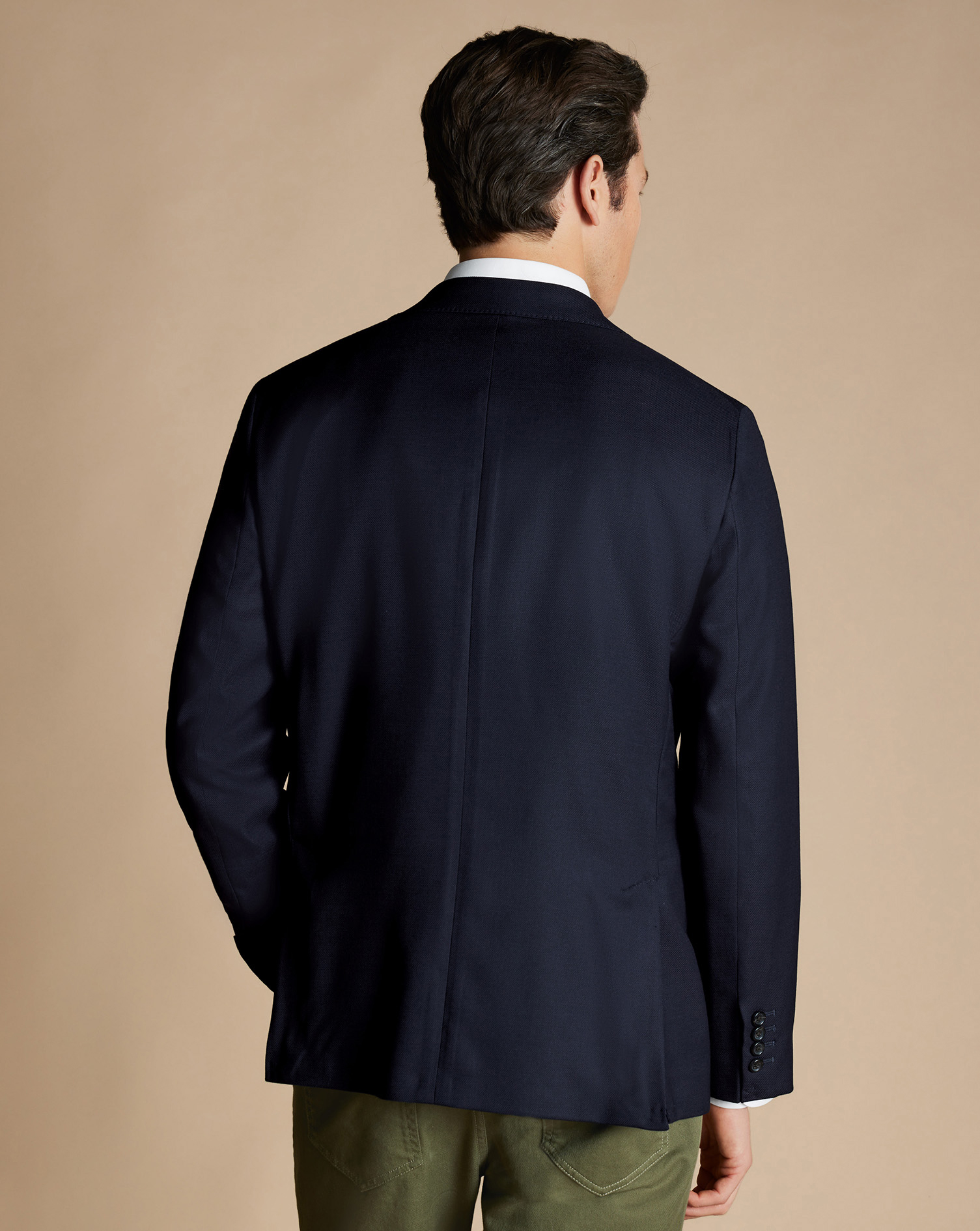 Luxury Italian Hopsack Jacket - Navy