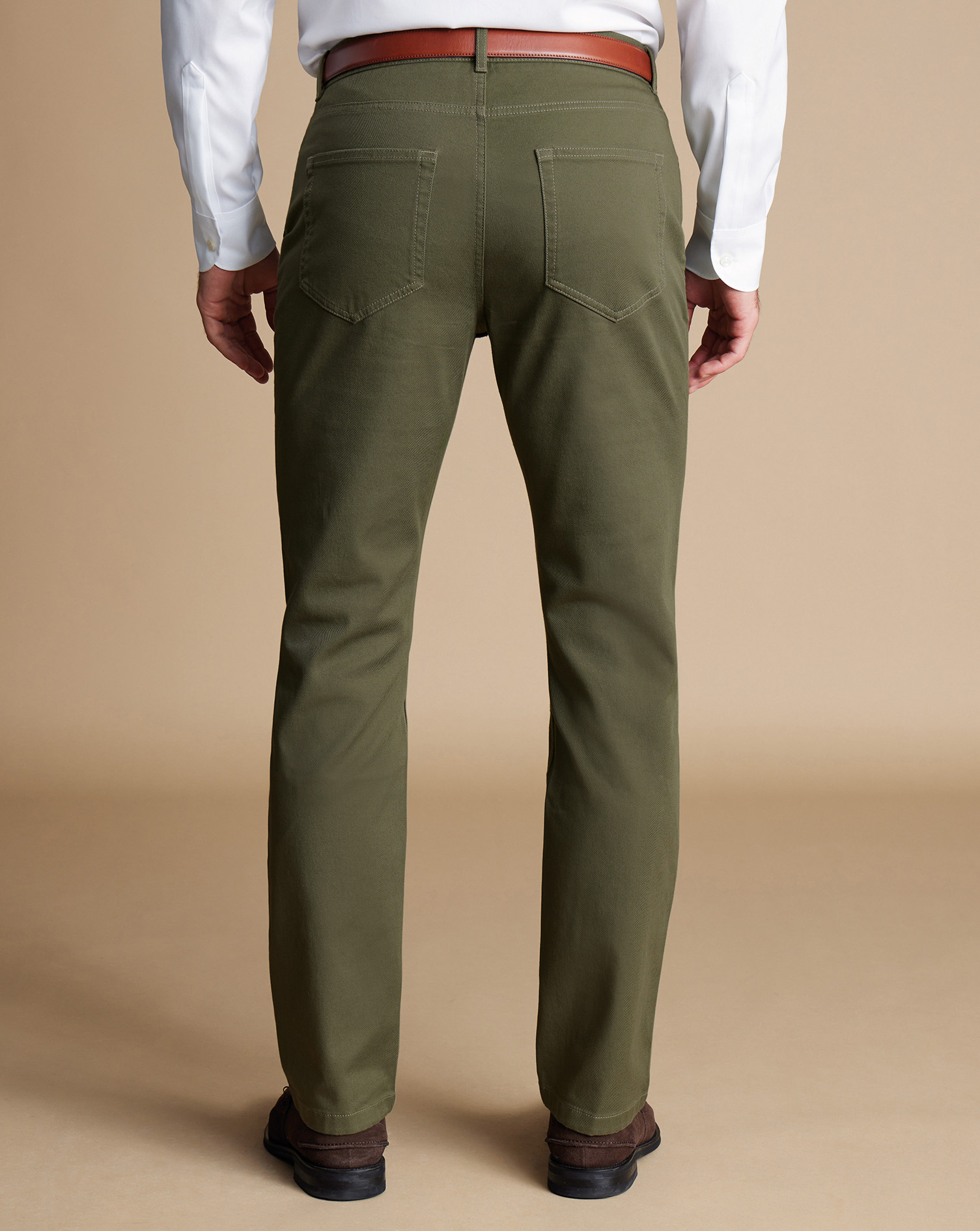 Twill 5 Pocket Jeans - Olive Green