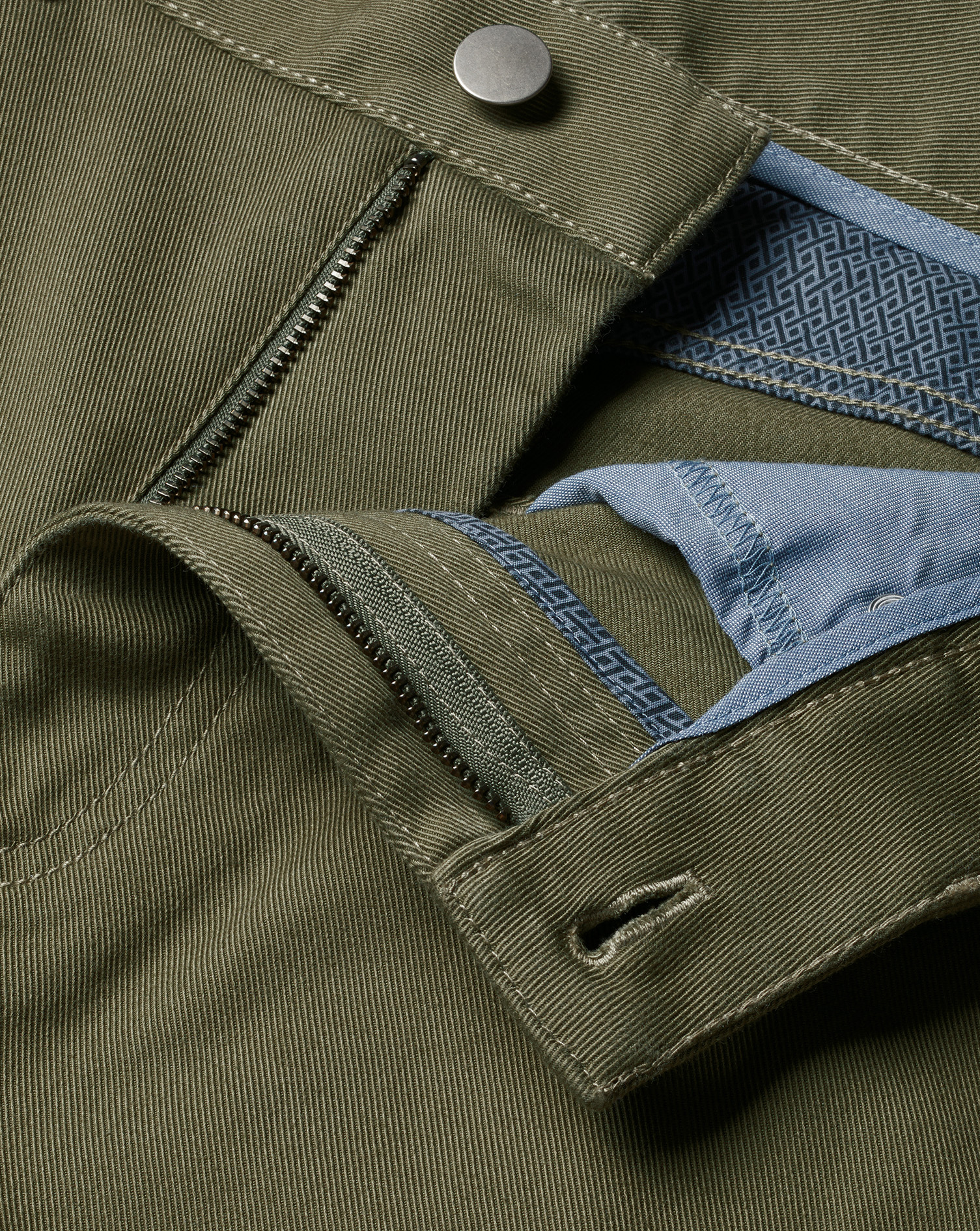 Twill 5 Pocket Jeans - Olive Green