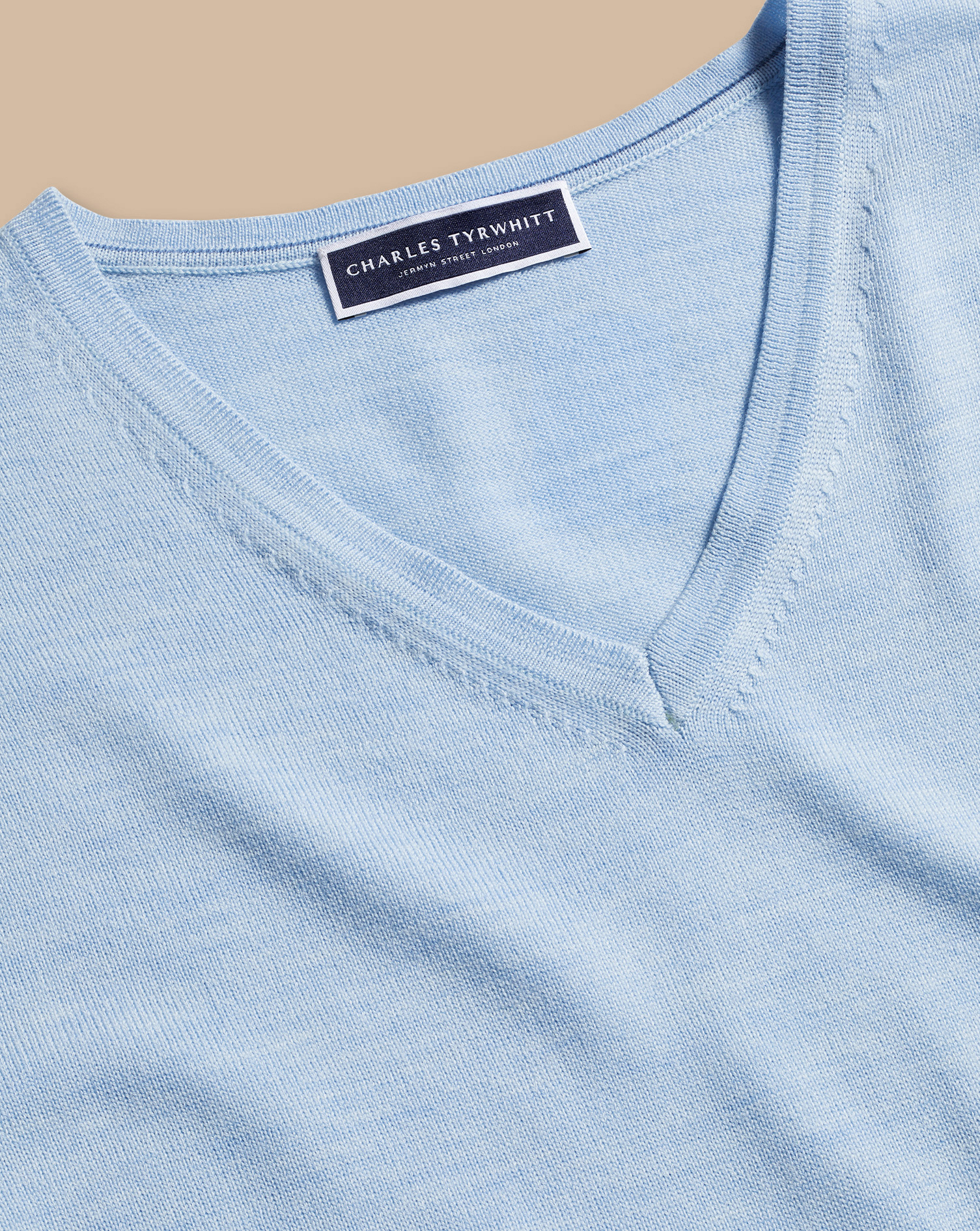 Merino V-Neck Jumper - Sky Blue