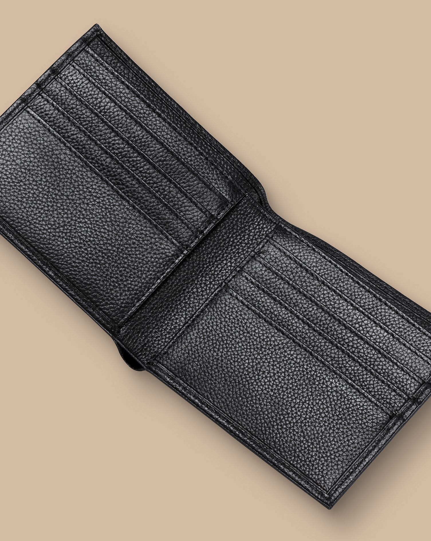 Grain Leather Wallet - Black