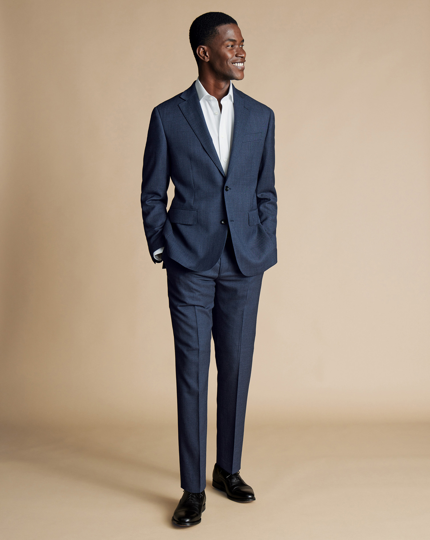 Prince Of Wales Suit Jacket - Heather Blue