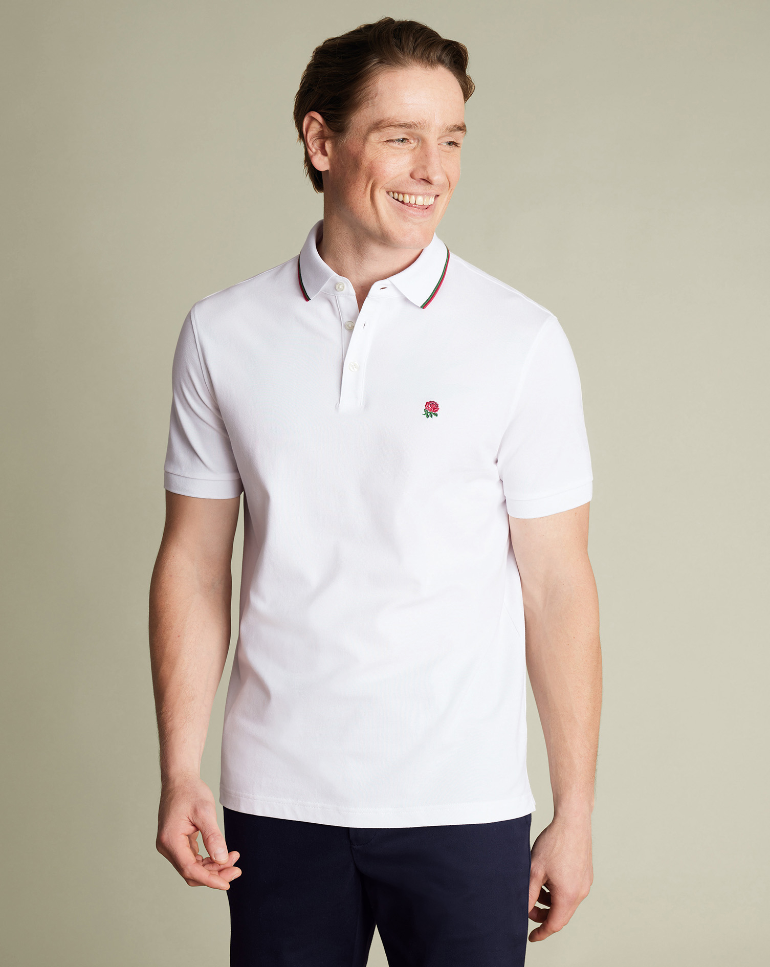 Charles Tyrwhitt England Rugby Piqué-Polo - Weiß