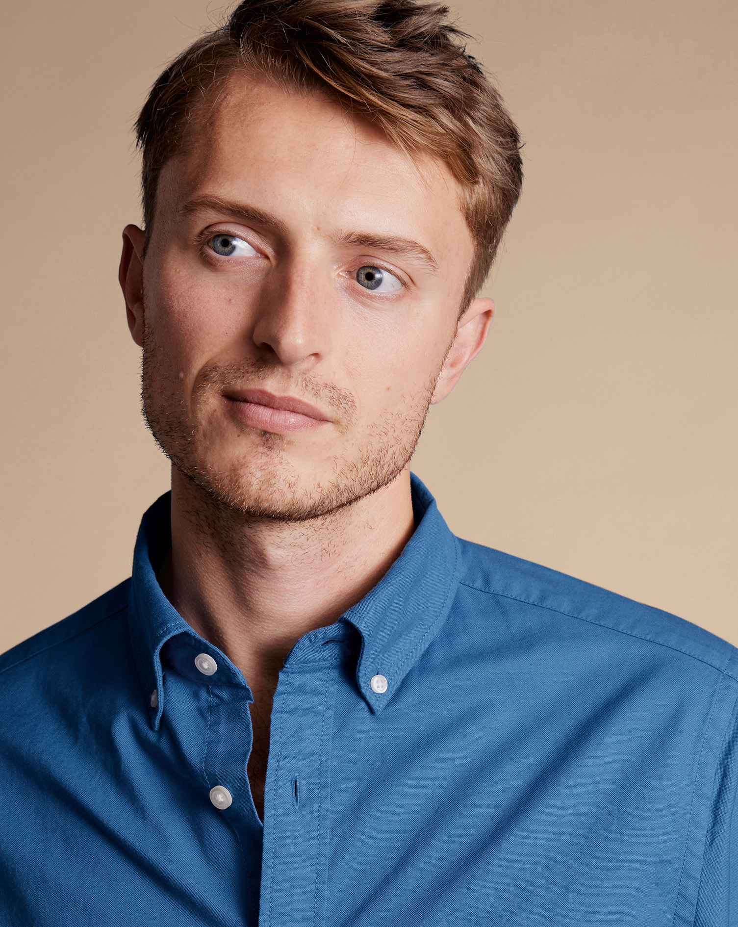 Washed Oxford Short Sleeve Shirt - Ocean Blue