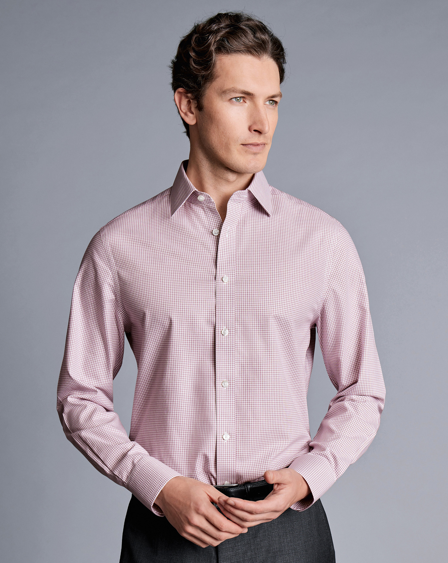 Non-Iron Royal Oxford Check Shirt - Claret Pink