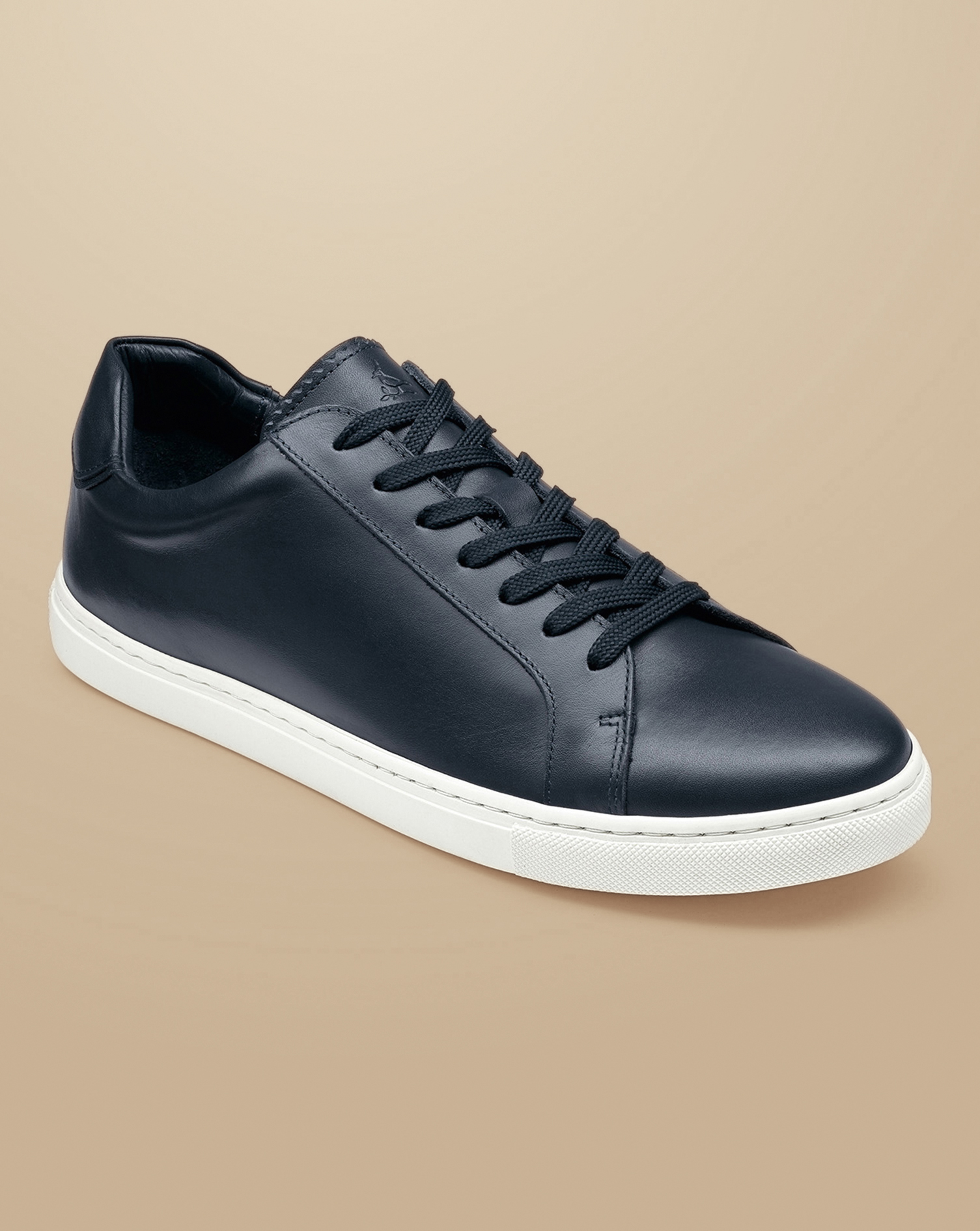 Leather Trainers - Navy