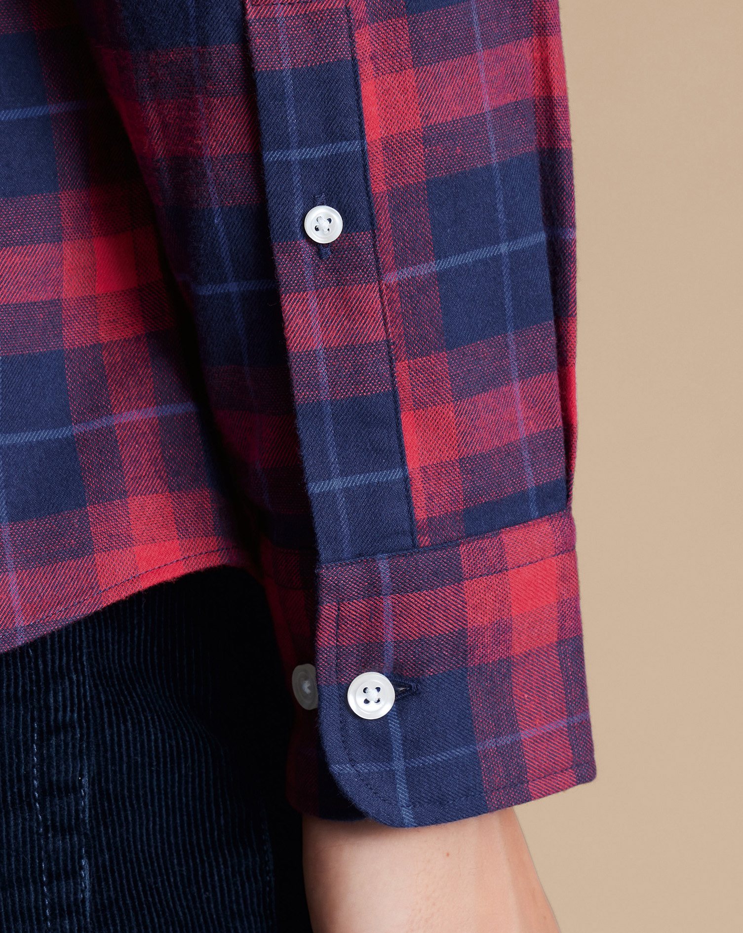 Brushed Flannel Check Shirt - Red