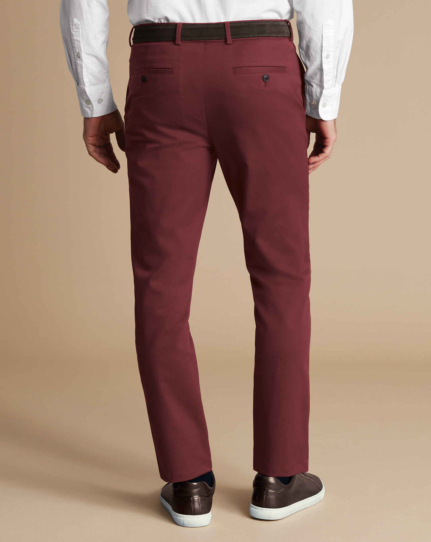 Ultimate Non-Iron Chinos - Maroon Red