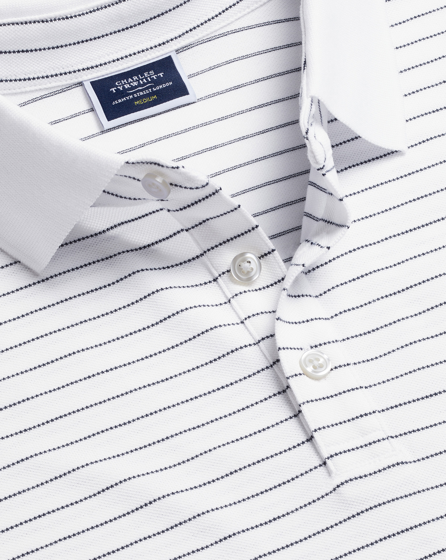 Tyrwhitt Pique Polo - White & Navy