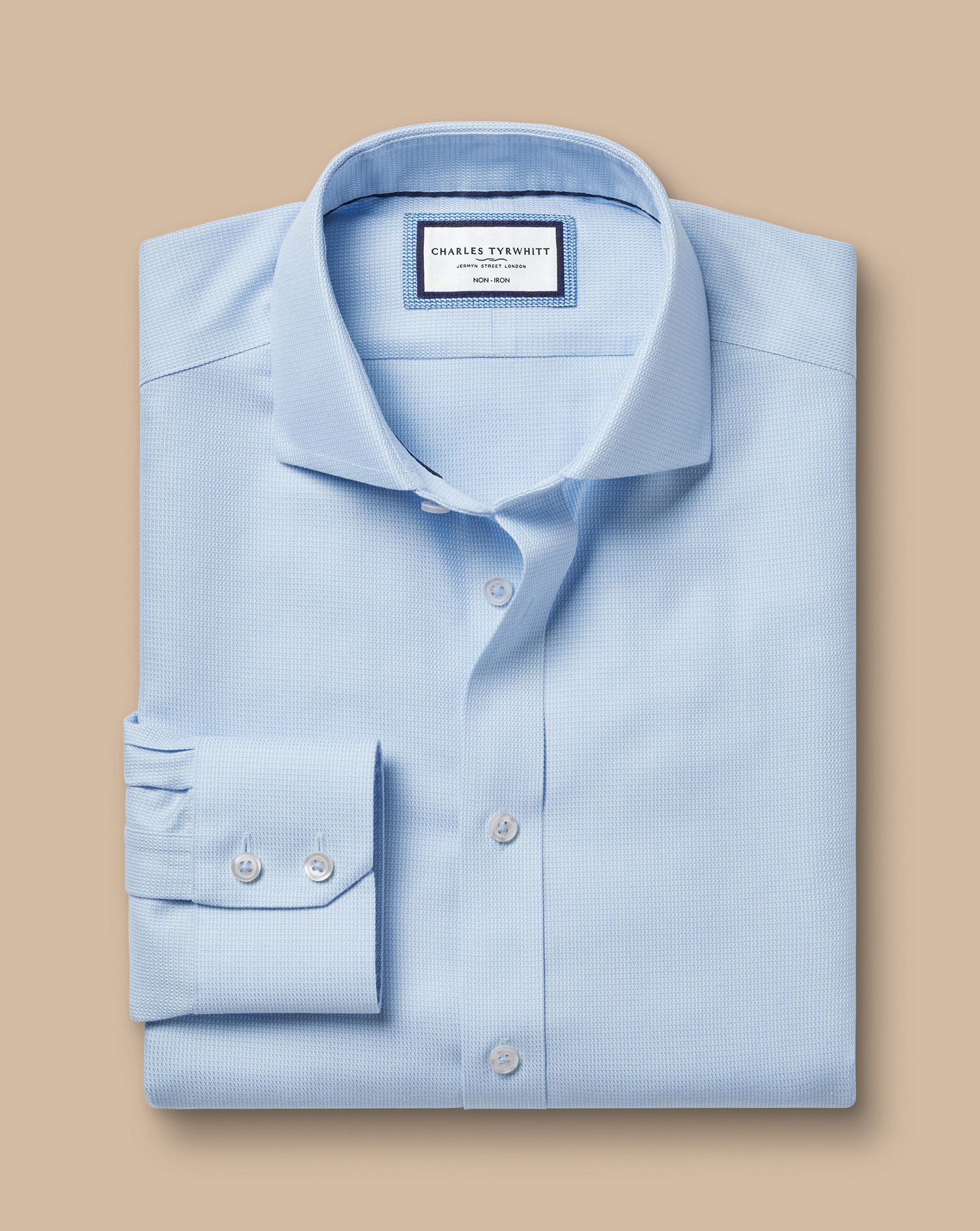 Cutaway Collar Non-Iron Mayfair Weave Shirt - Light Blue