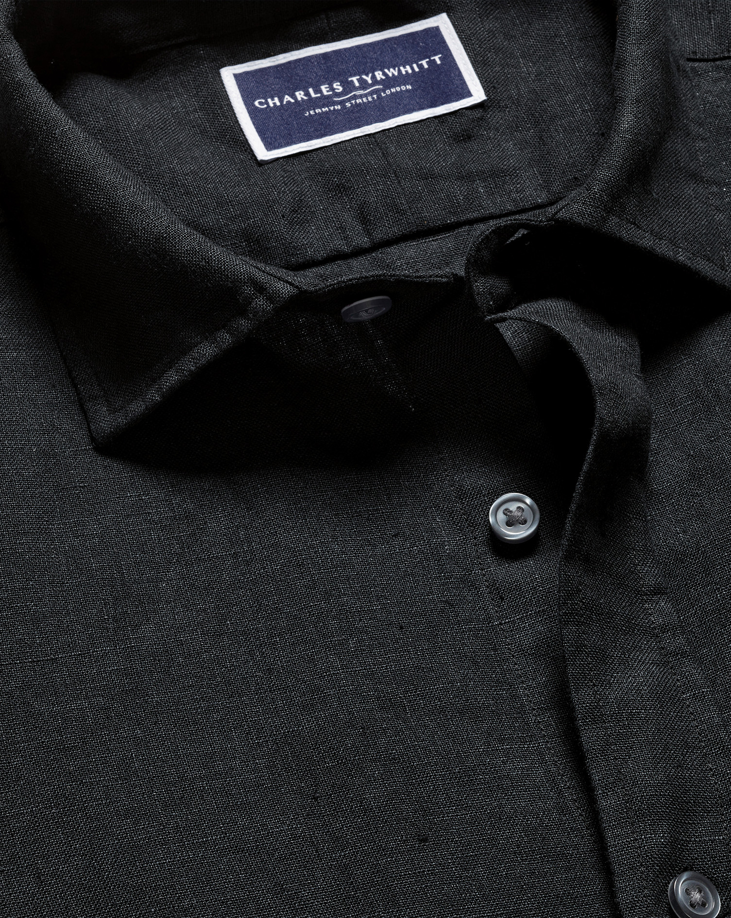 Pure Linen Shirt - Black