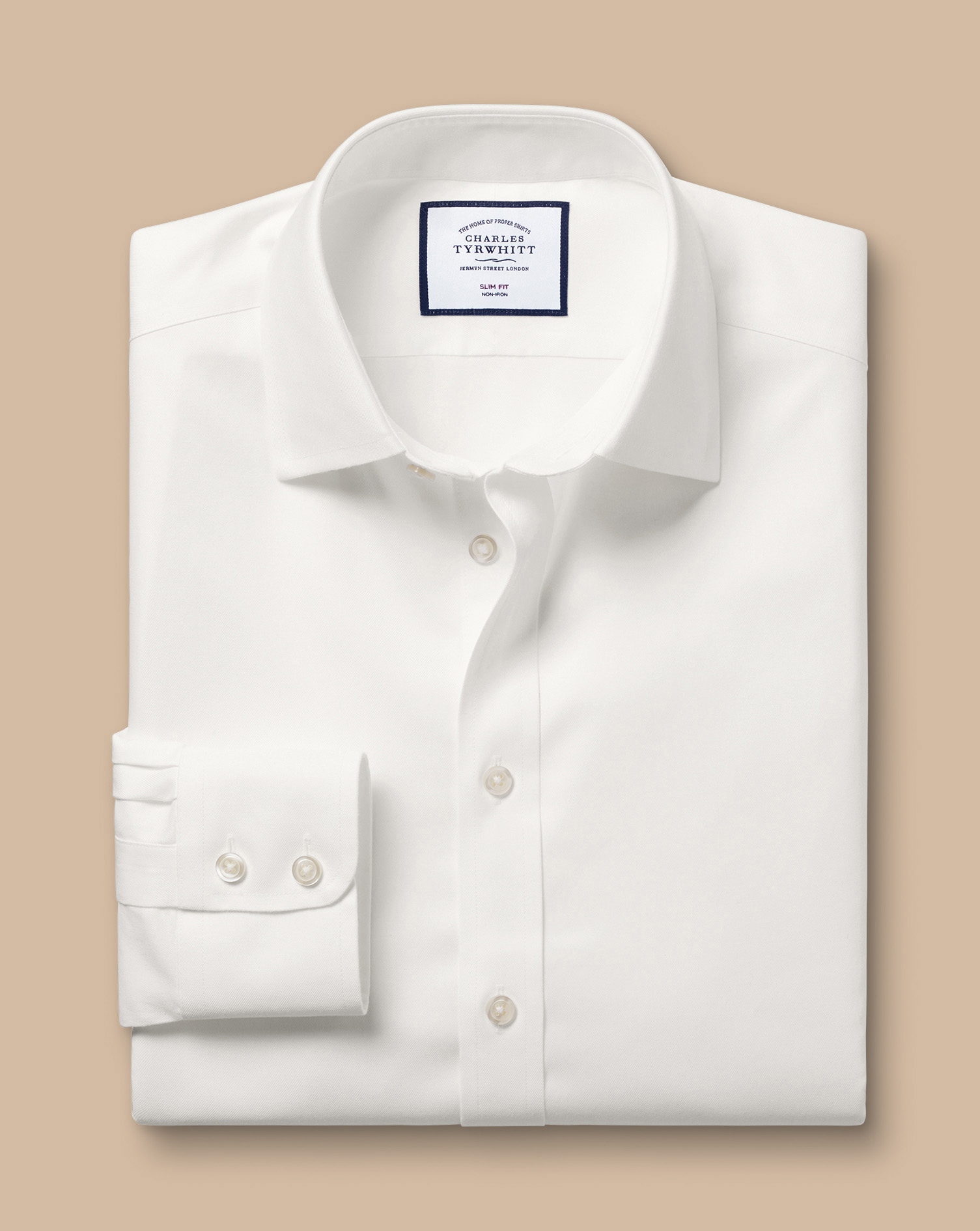 Non-Iron Twill Shirt - Ivory White