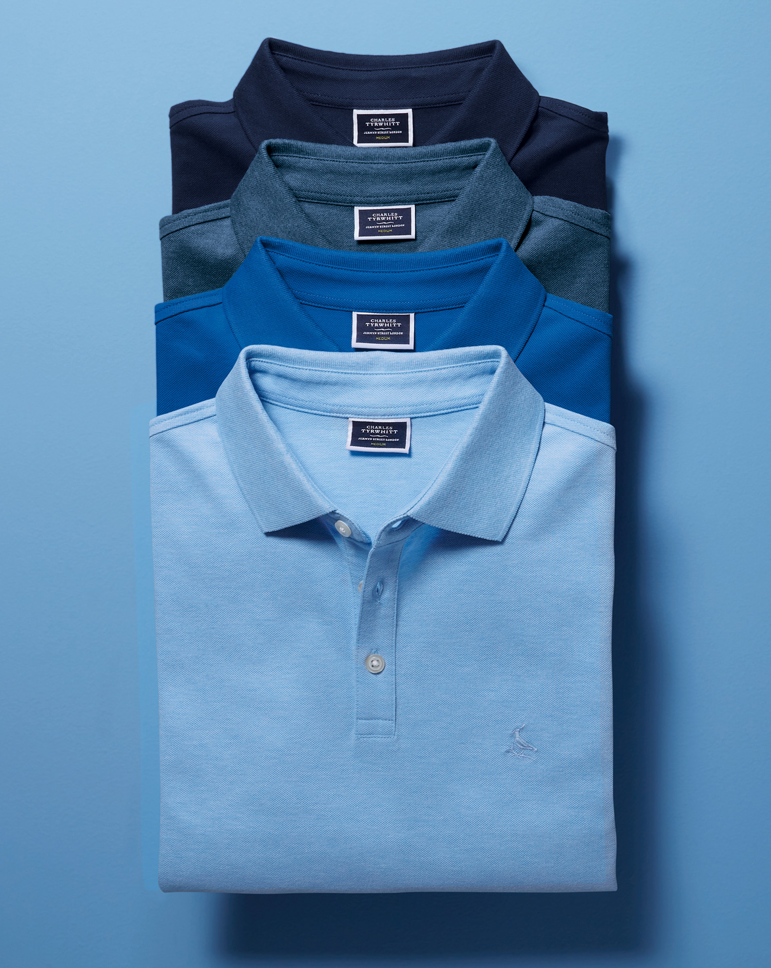 Tyrwhitt Pique Polo - Light Blue