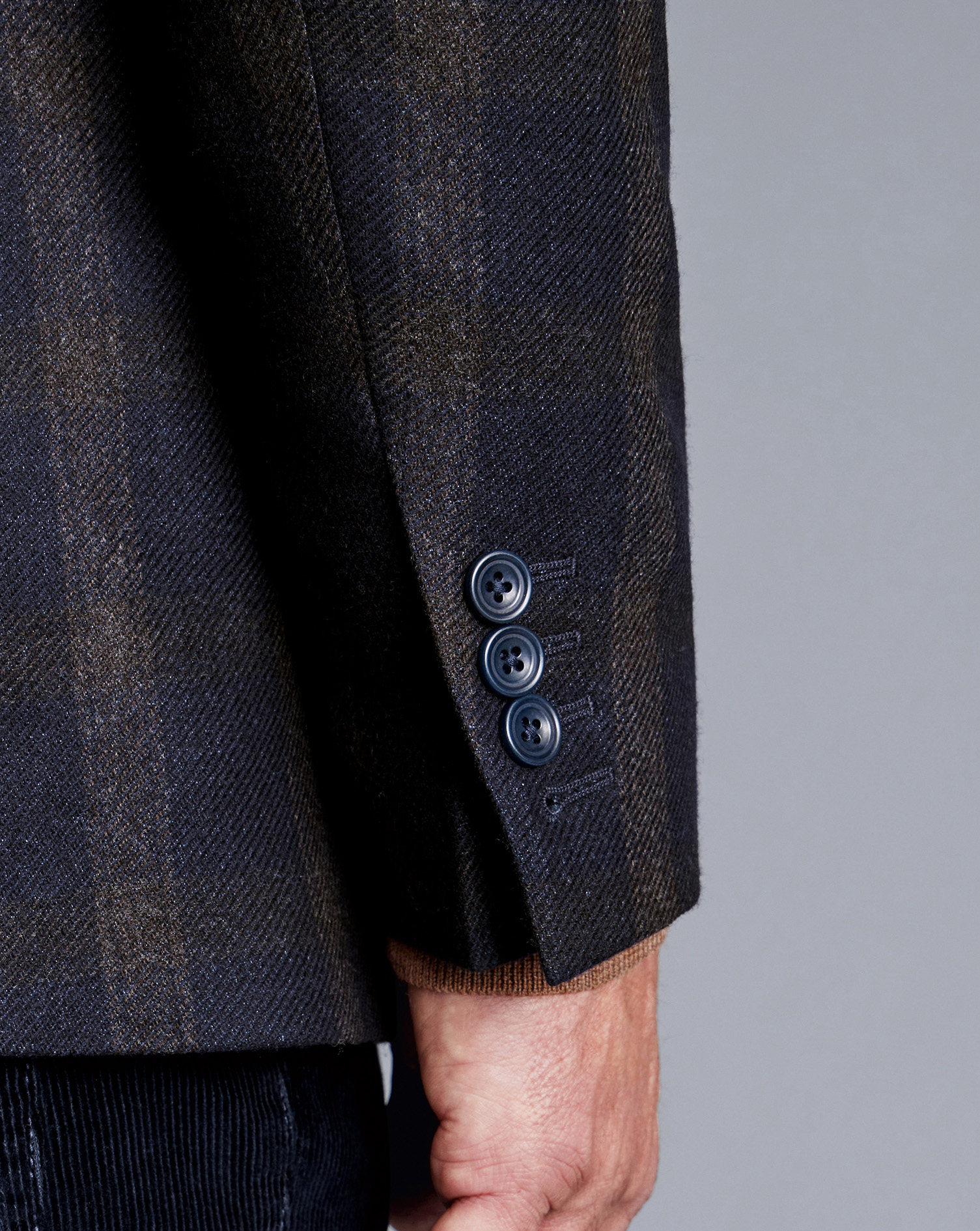 Luxury Italian Check Jacket - Navy