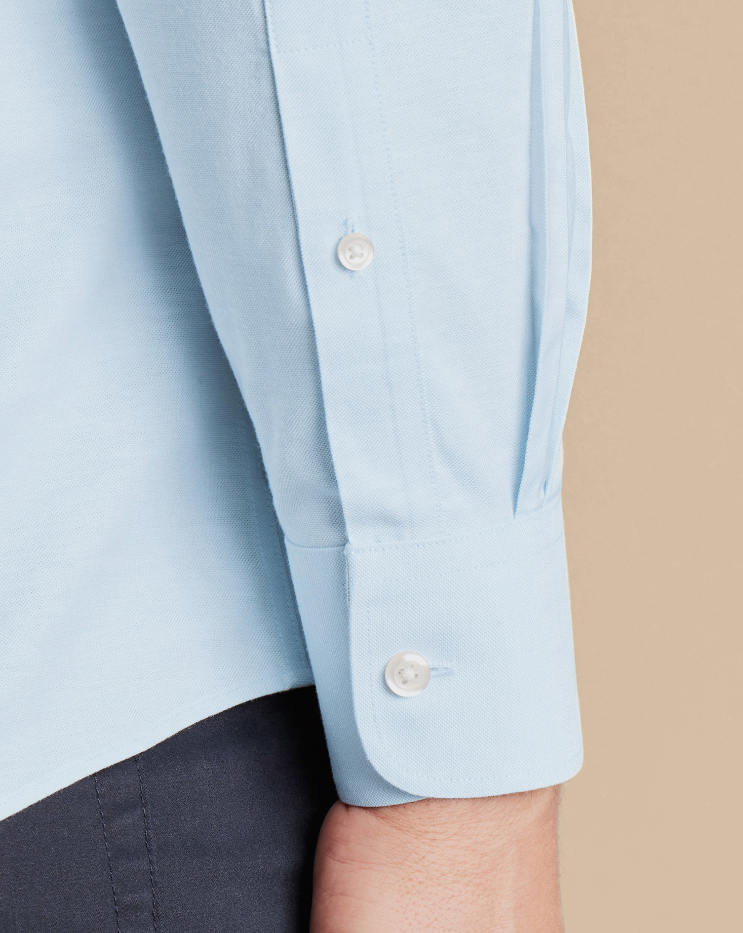 Button-Down Collar Non-Iron Stretch Oxford Shirt - Sky Blue