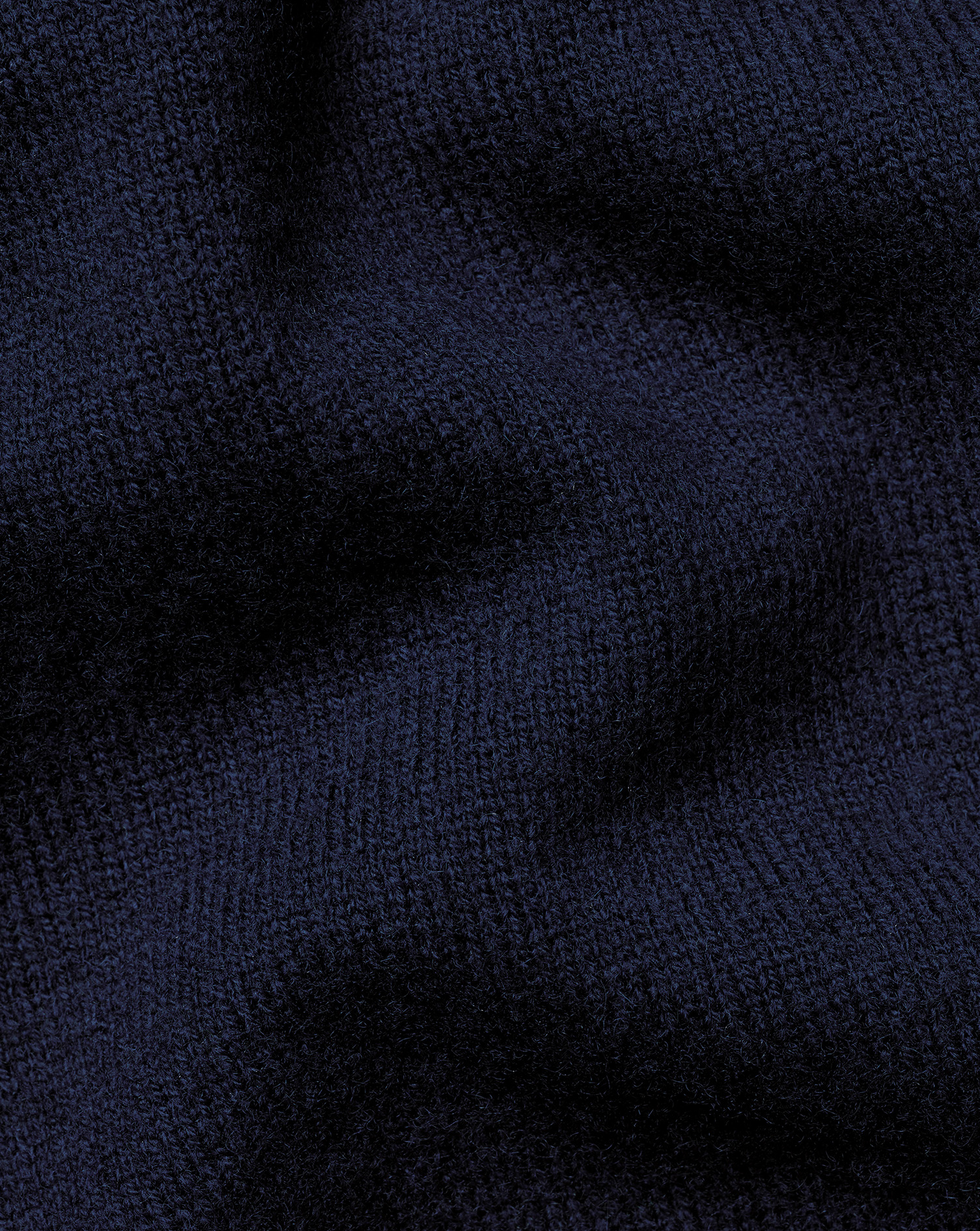 Merino Cashmere Button Neck Jumper - Navy