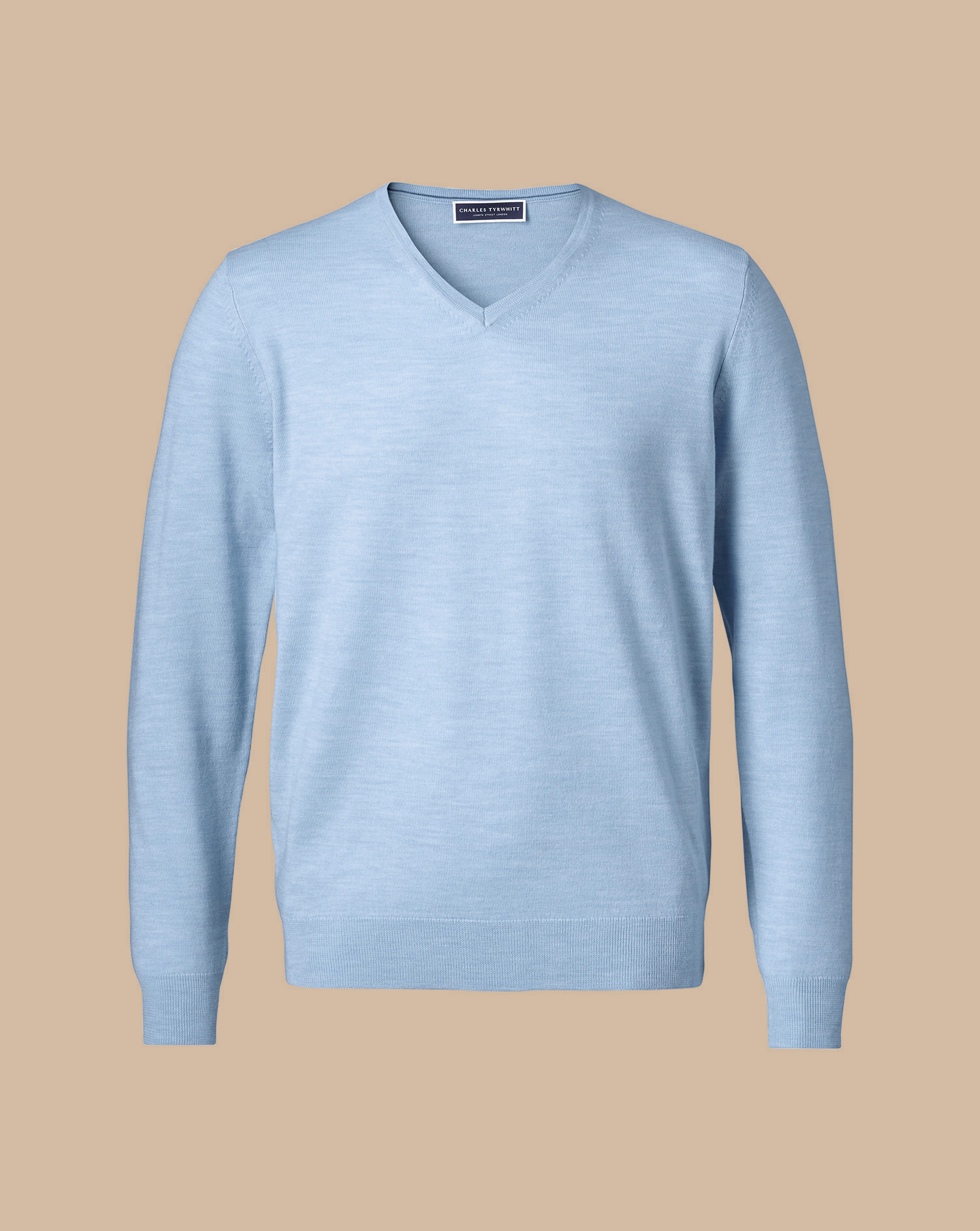 Merino V-Neck Jumper - Sky Blue