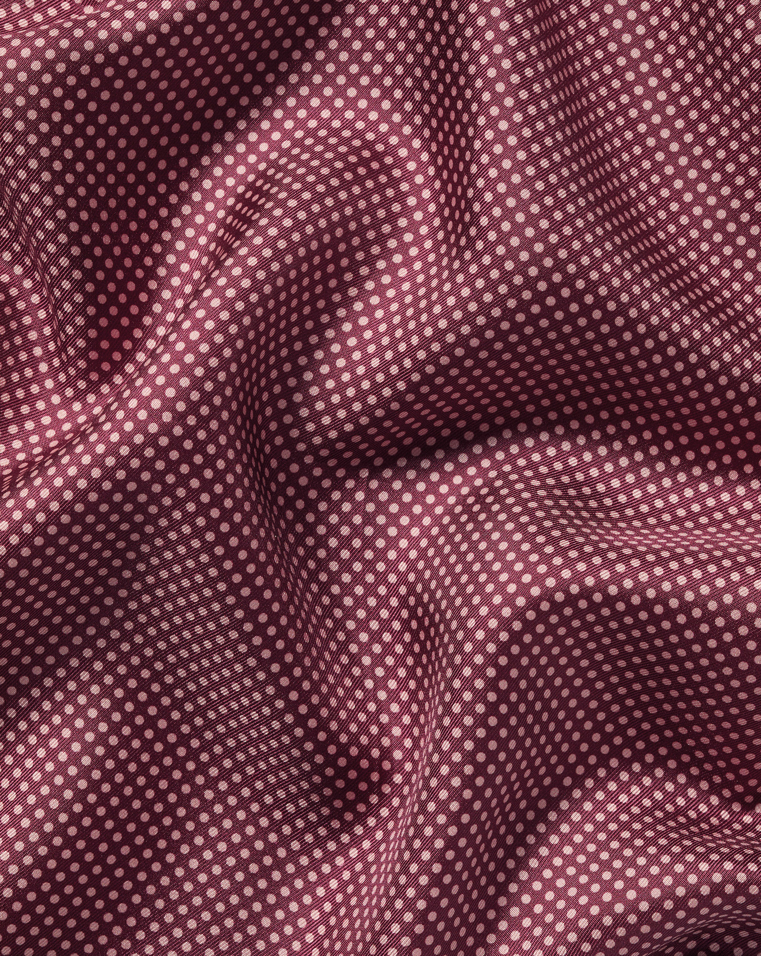 Spot Print Silk Pocket Square - Dark Red