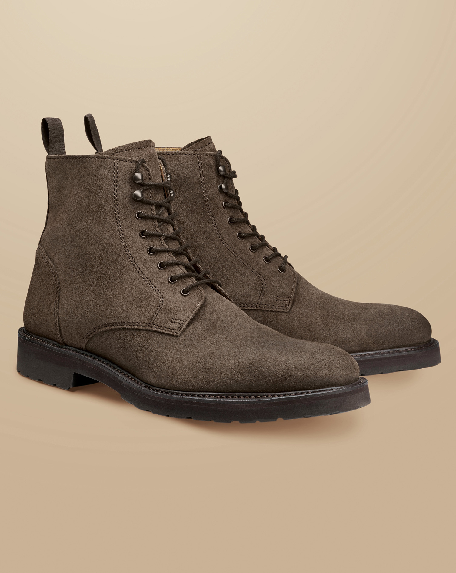 Waxed Suede Boots - Light Brown