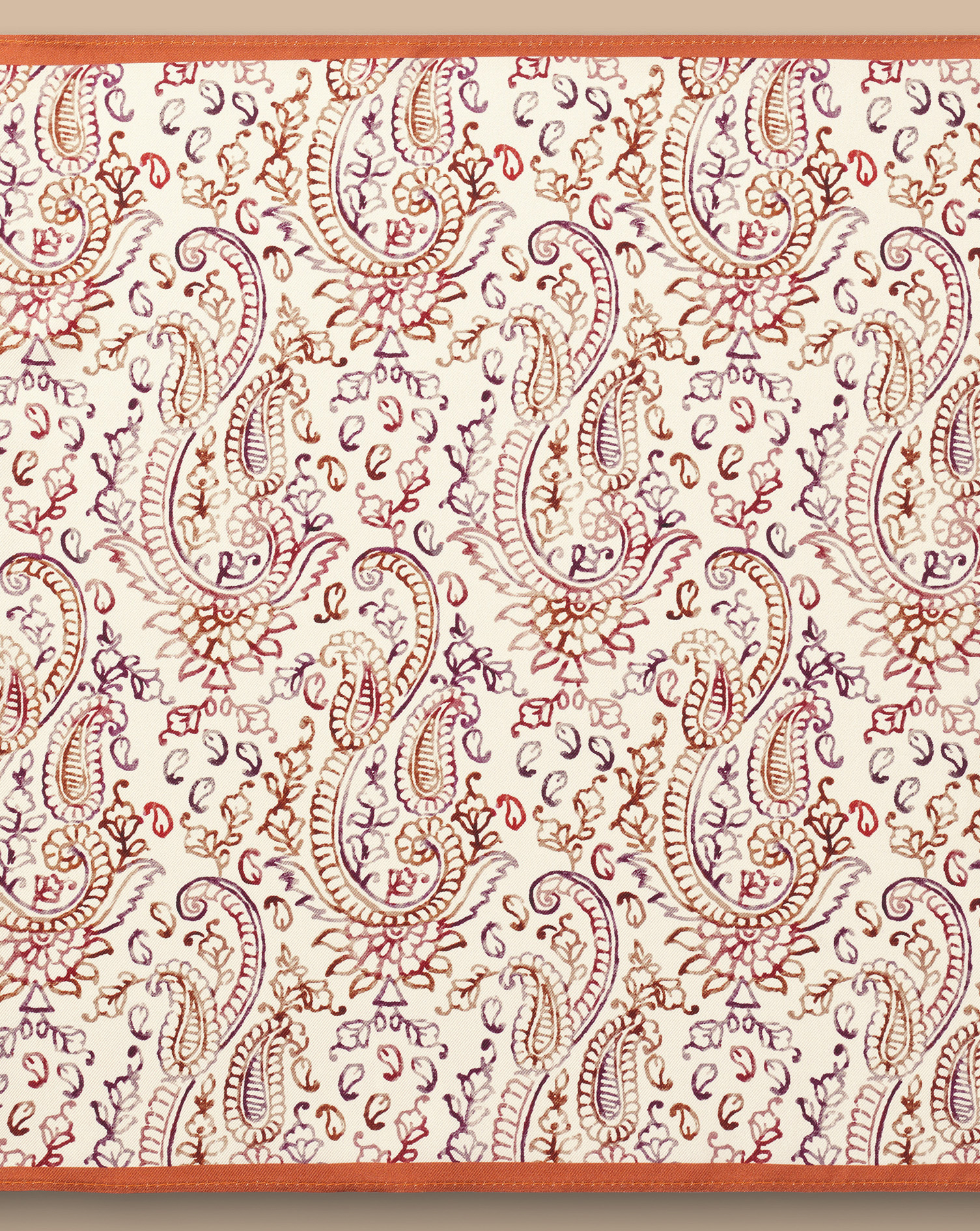 Paisley Silk Pocket Square - Cream