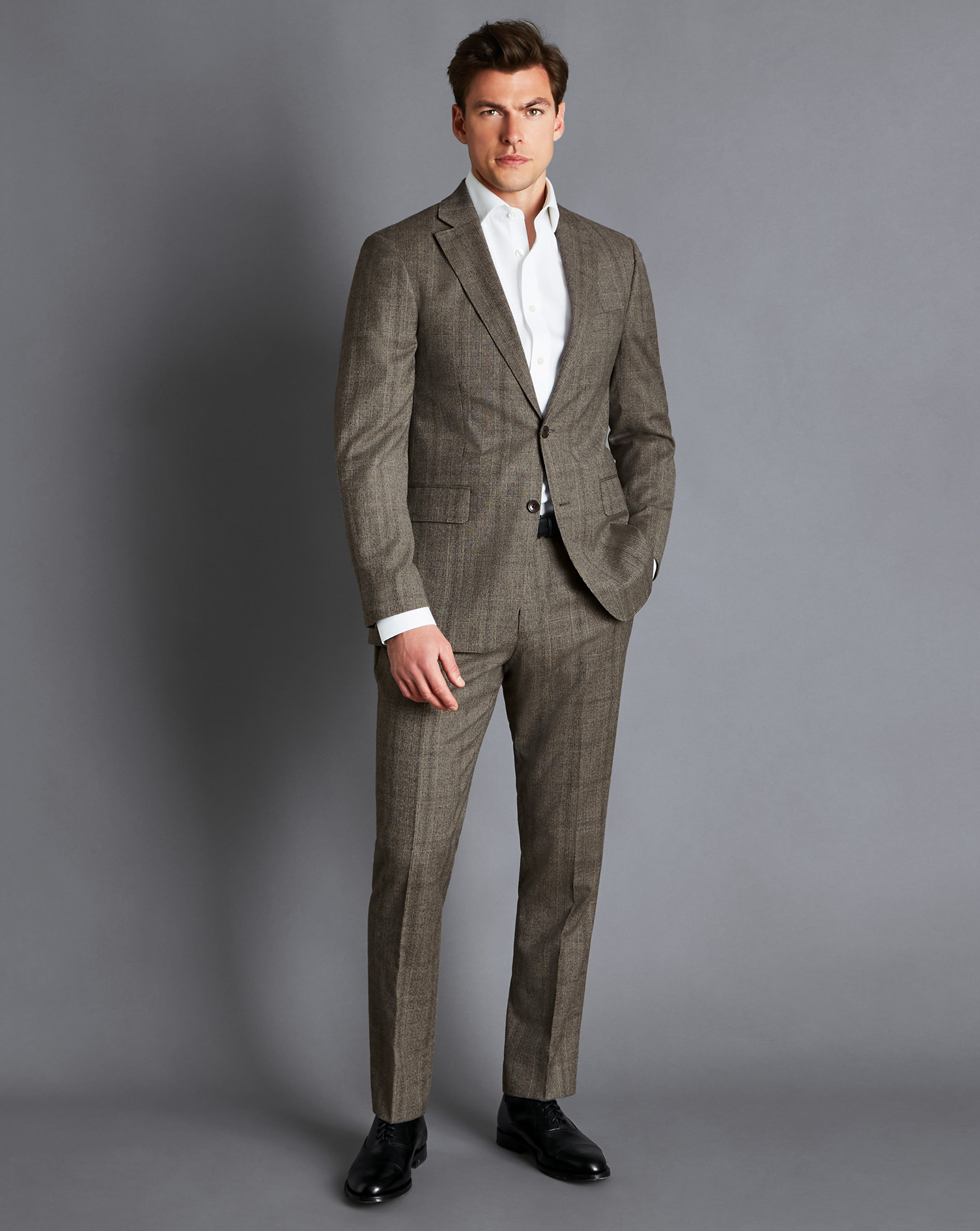 Prince of Wales Check Suit Jacket - Oatmeal